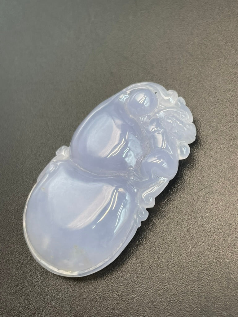 緬甸天然翡翠 冰糯種紫羅蘭玉葫蘆/福祿吊墜