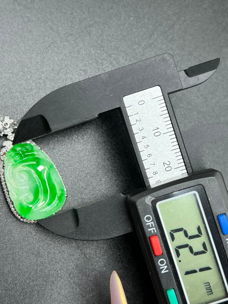 緬甸天然翡翠如意吊墜