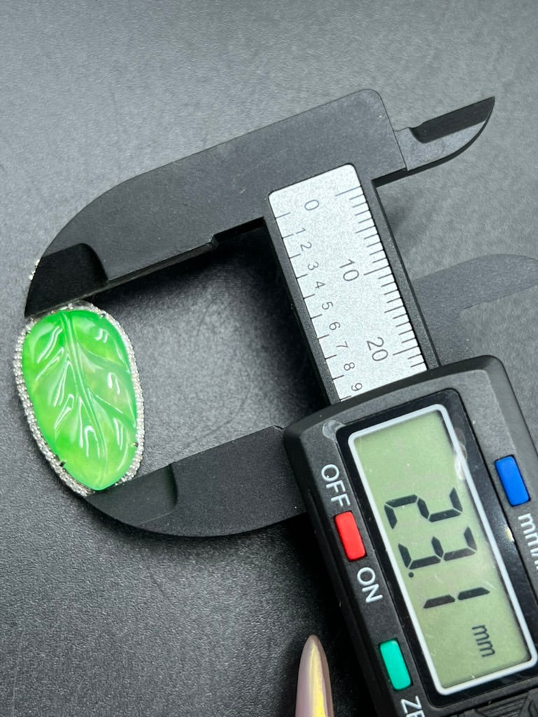 緬甸天然翡翠葉子吊墜