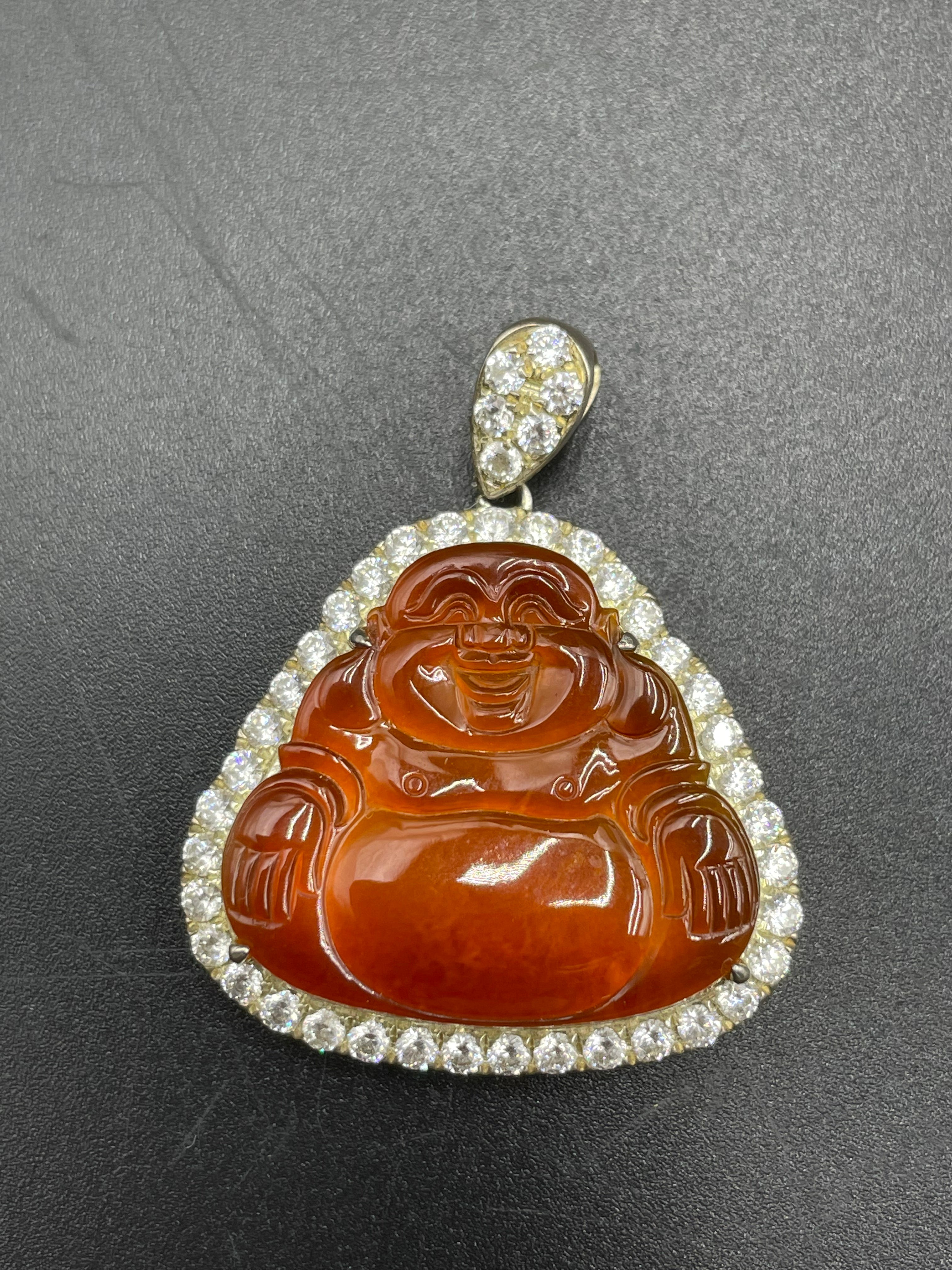 緬甸天然翡翠紅翡彌勒吊墜