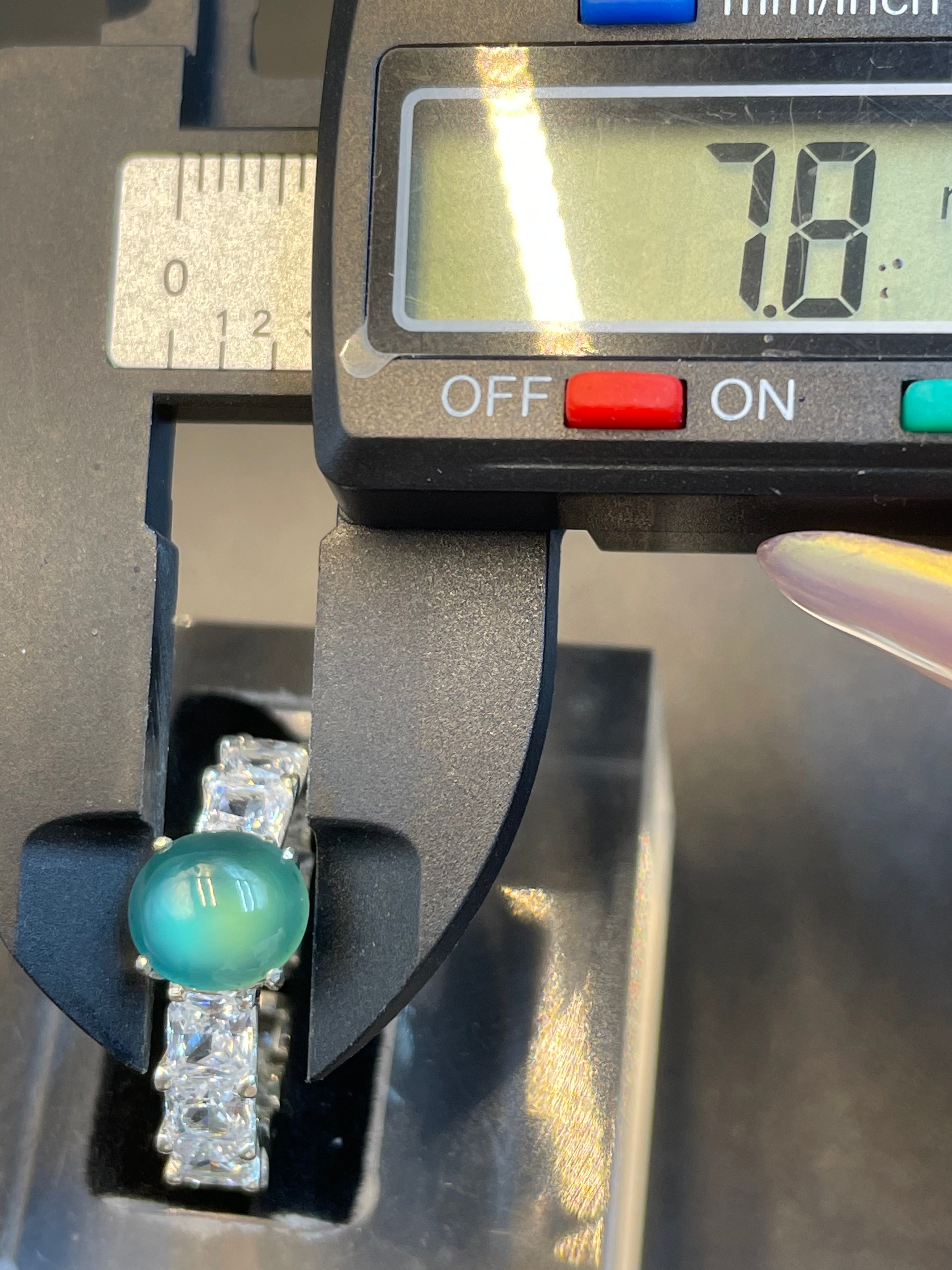 緬甸天然翡翠藍水蛋面戒指