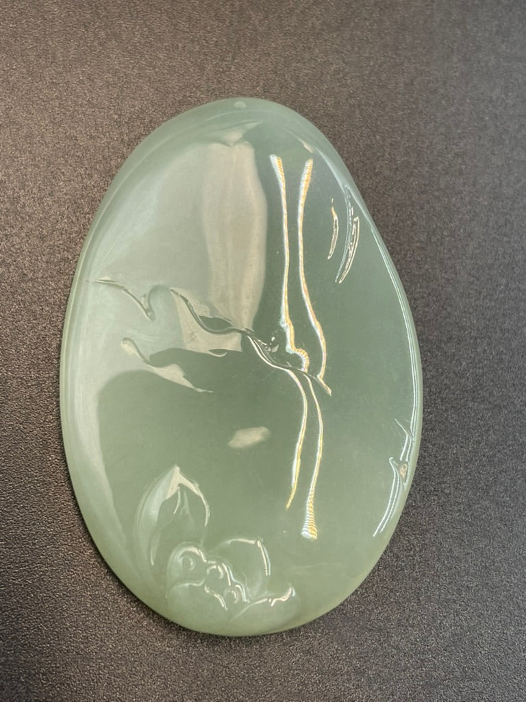 緬甸天然翡翠慈威並濟吊墜