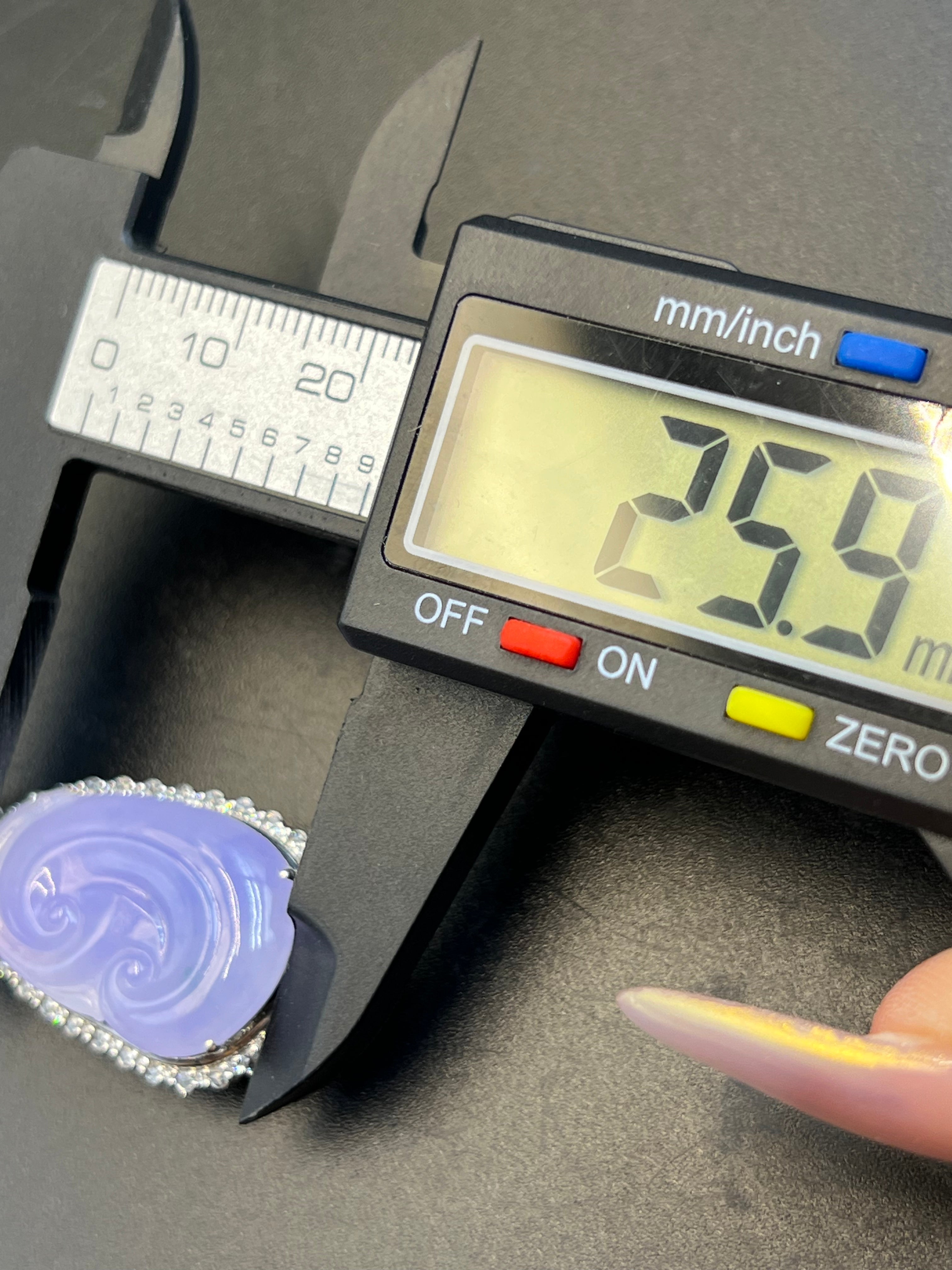 天然緬甸翡翠紫羅蘭如意吊墜