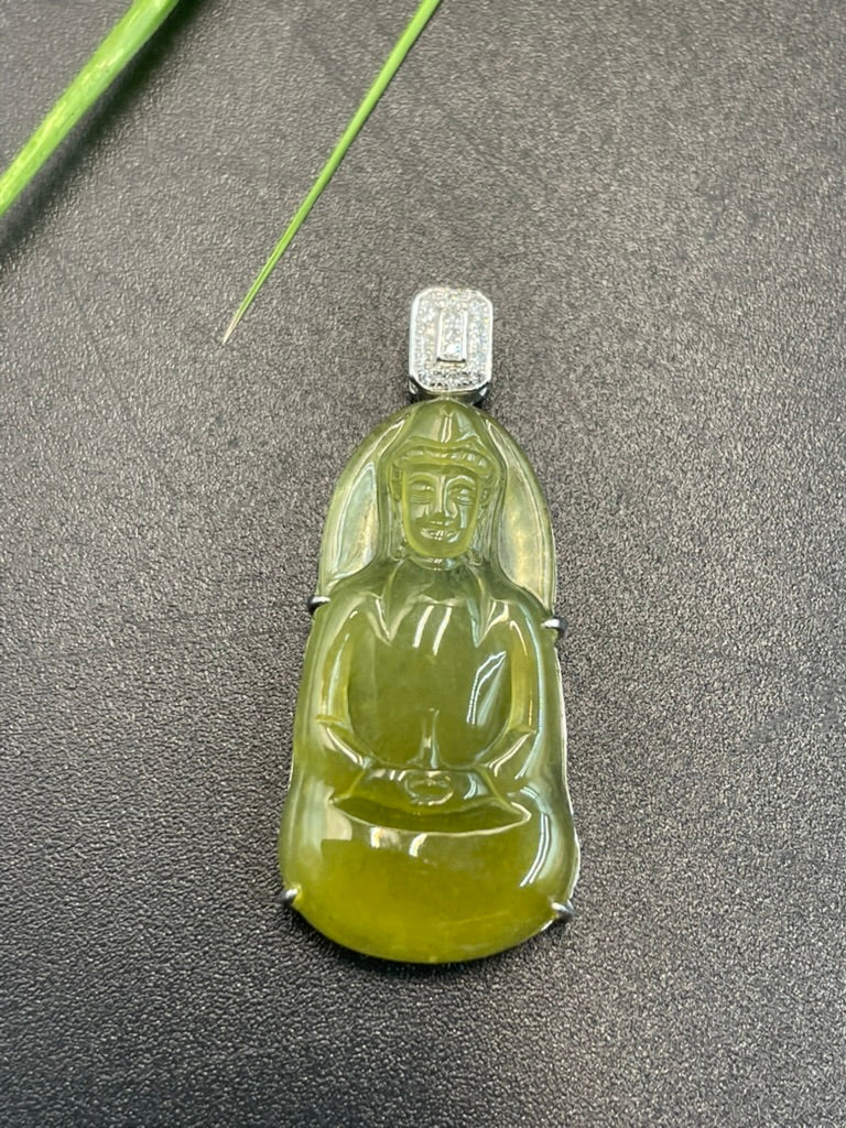 天然緬甸翡翠觀音吊墜