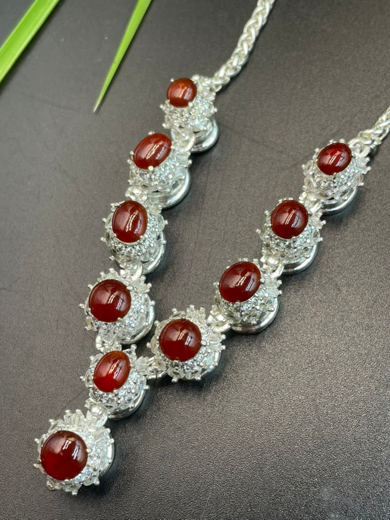 緬甸天然翡翠紅翡蛋面吊墜項鍊