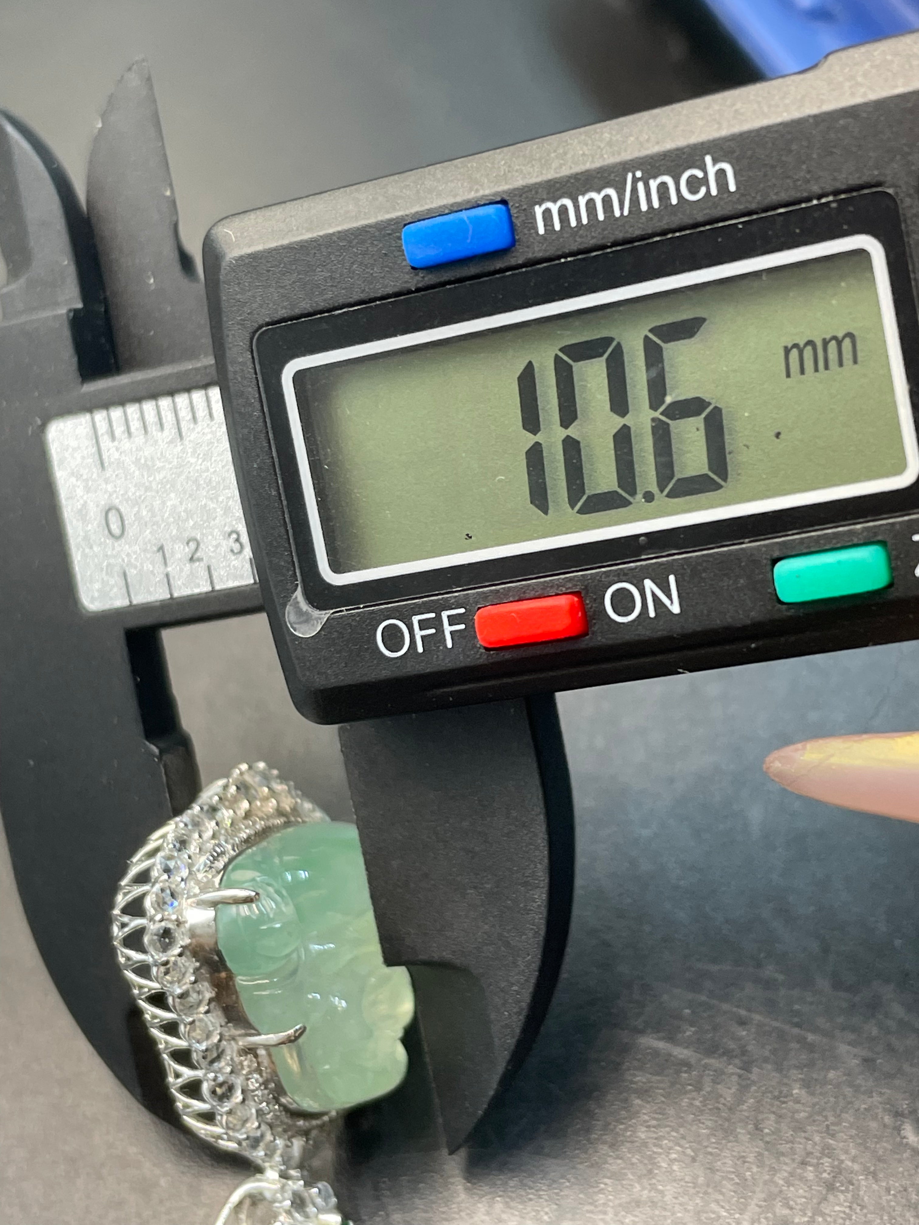 緬甸天然翡翠冰晴綠飄花彌勒吊墜