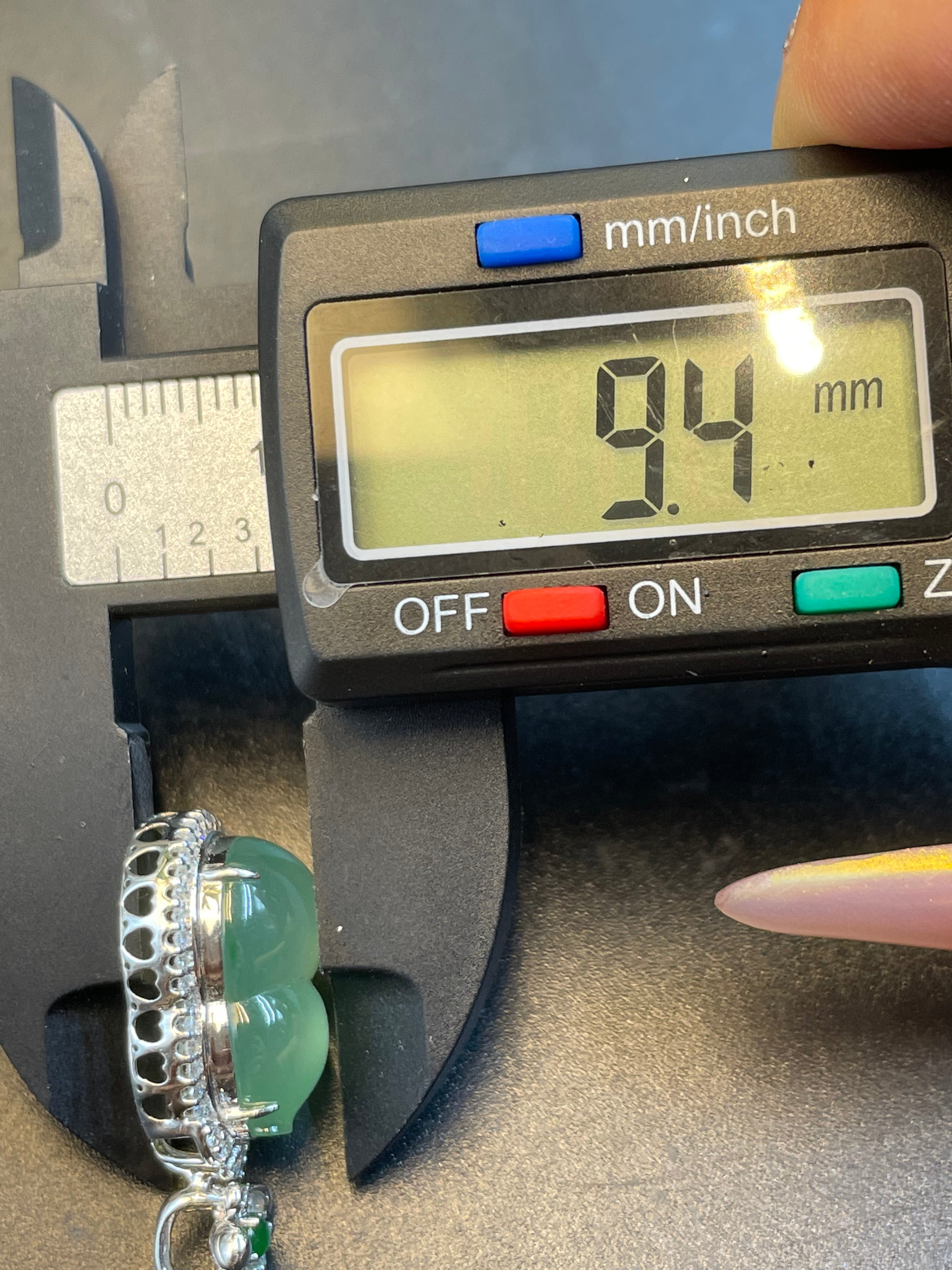 天然翡翠冰晴綠福祿吊墜