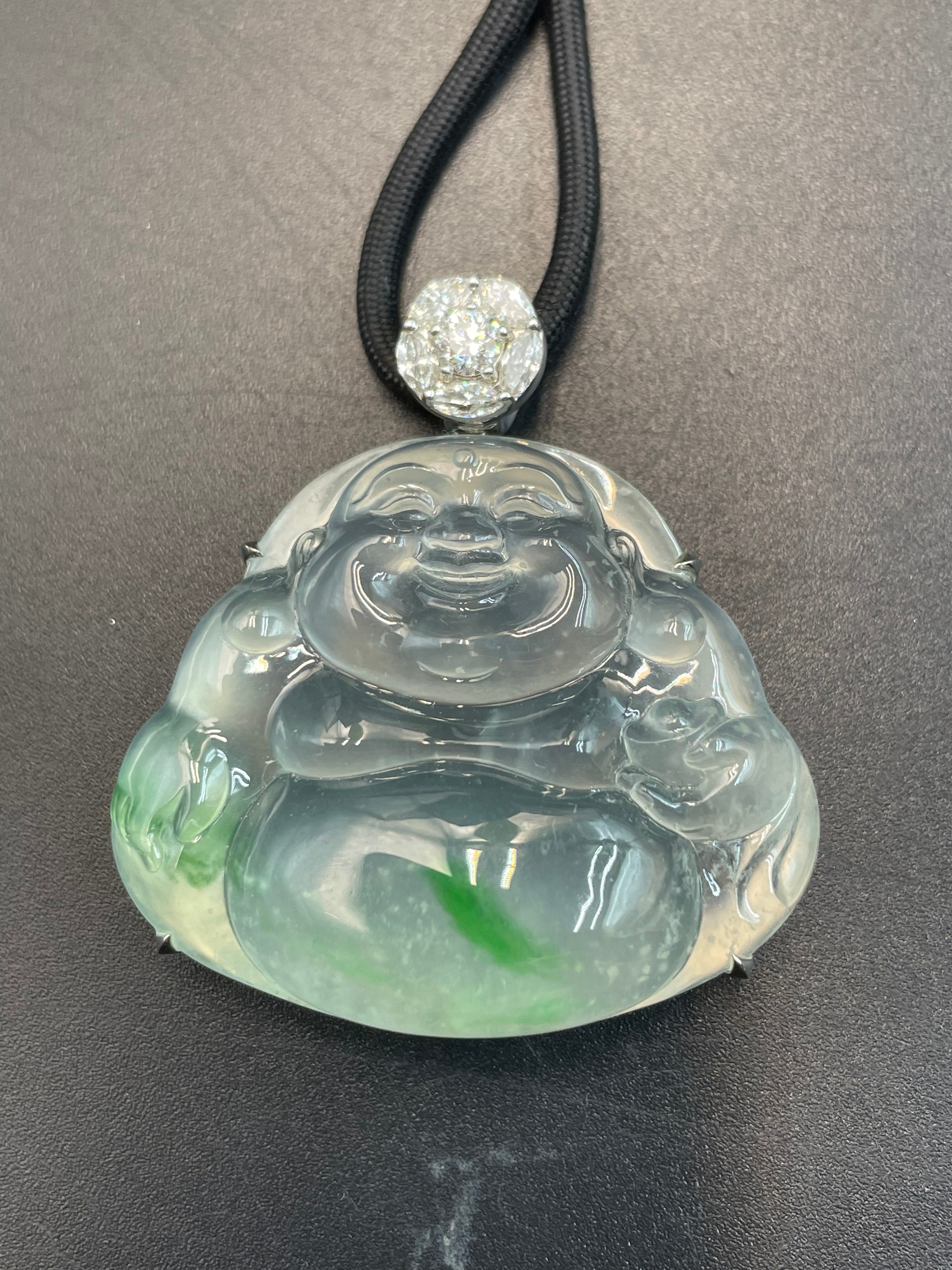 緬甸天然翡翠彌勒大佛公吊墜