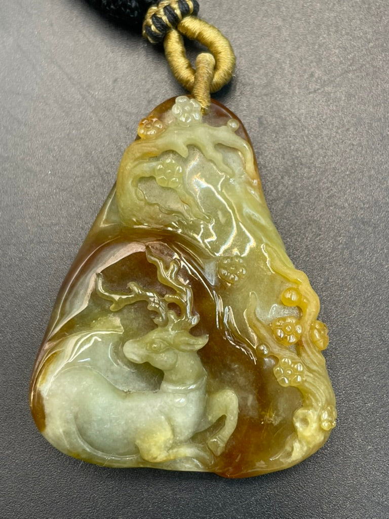 緬甸天然翡翠一路生花吊墜