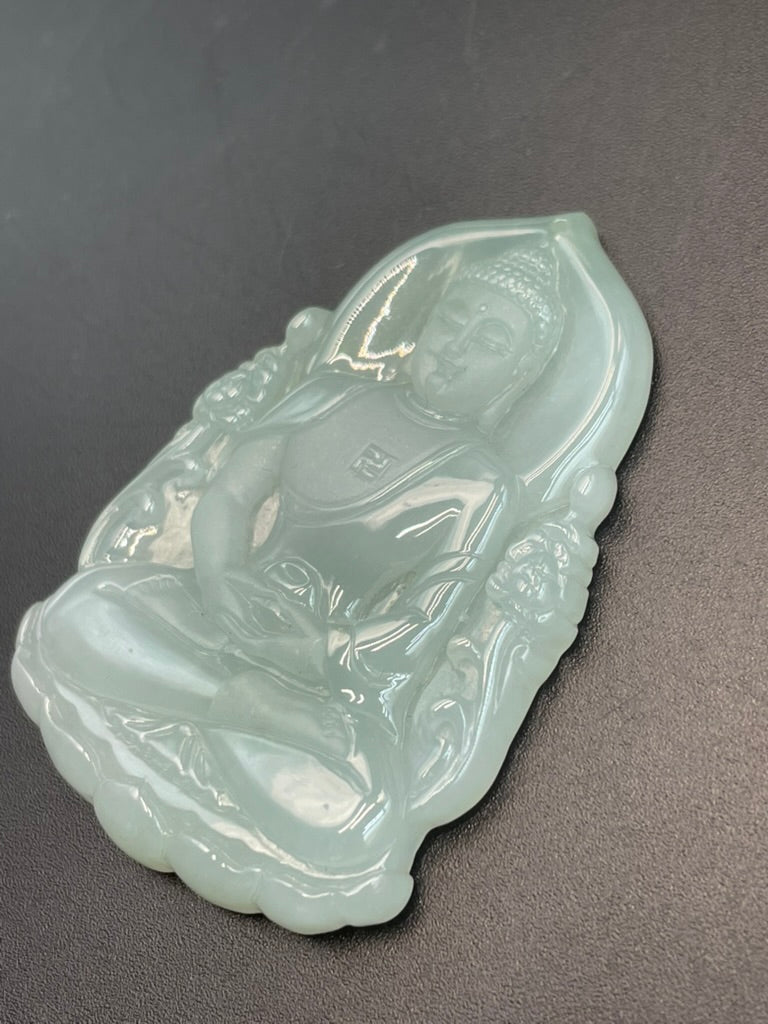 緬甸天然翡翠大日如來佛祖吊墜