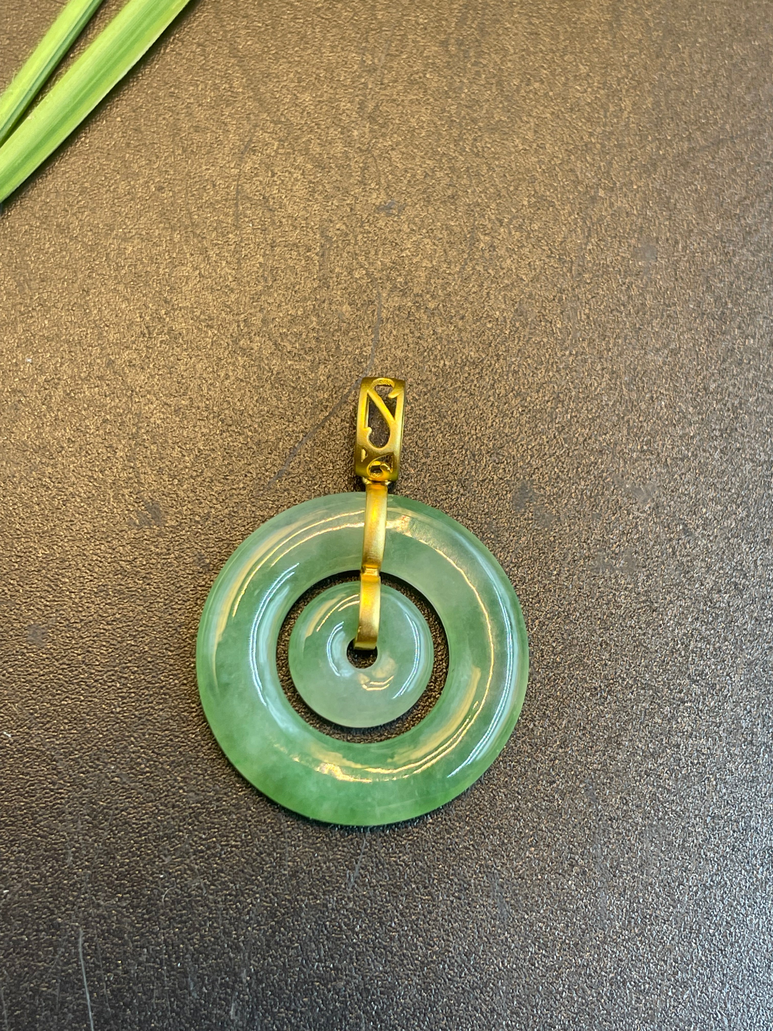 緬甸天然翡翠子母平安扣吊墜