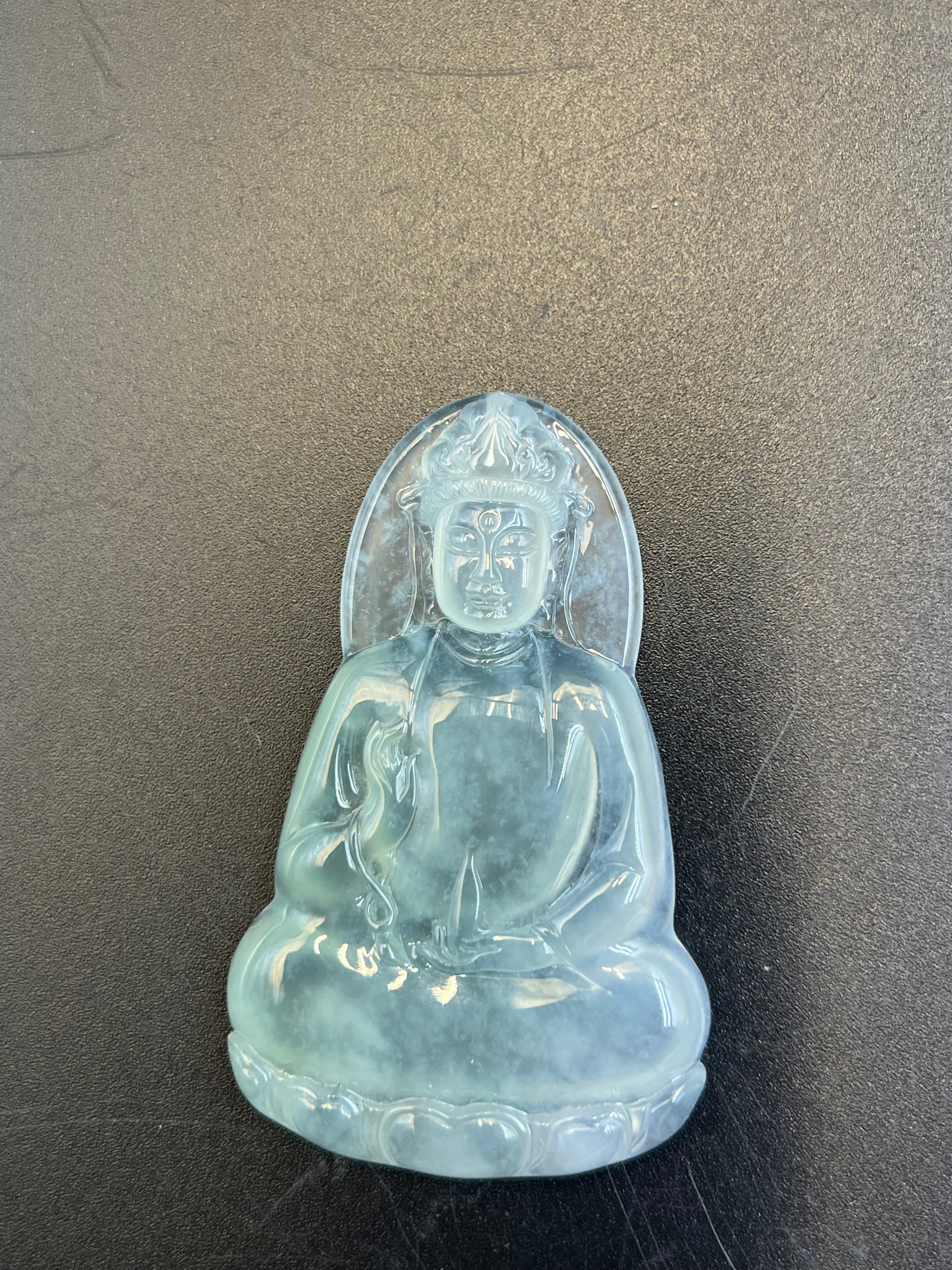 緬甸天然翡翠冰種觀音吊墜