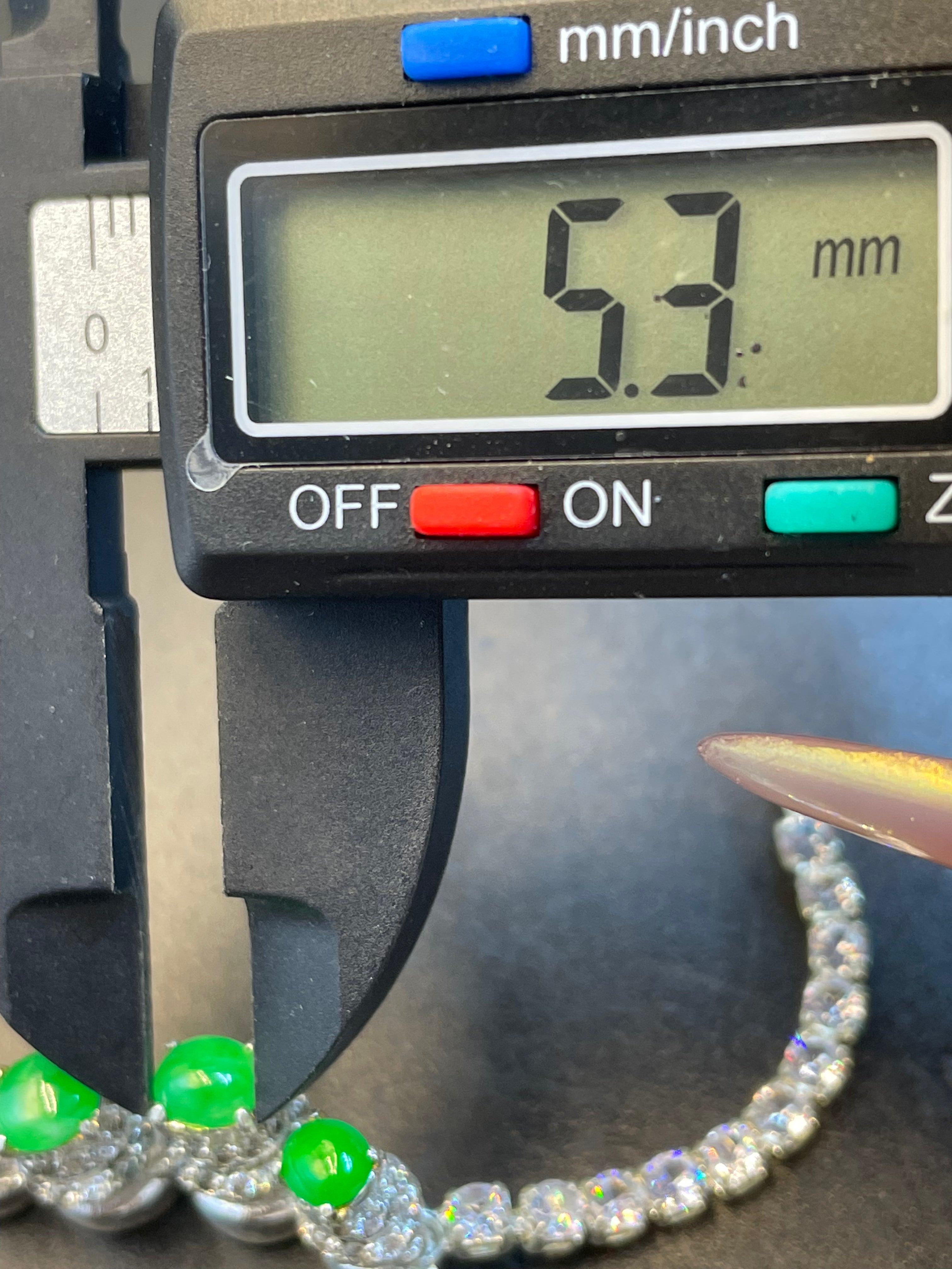 緬甸天然翡翠陽綠蛋面手鏈