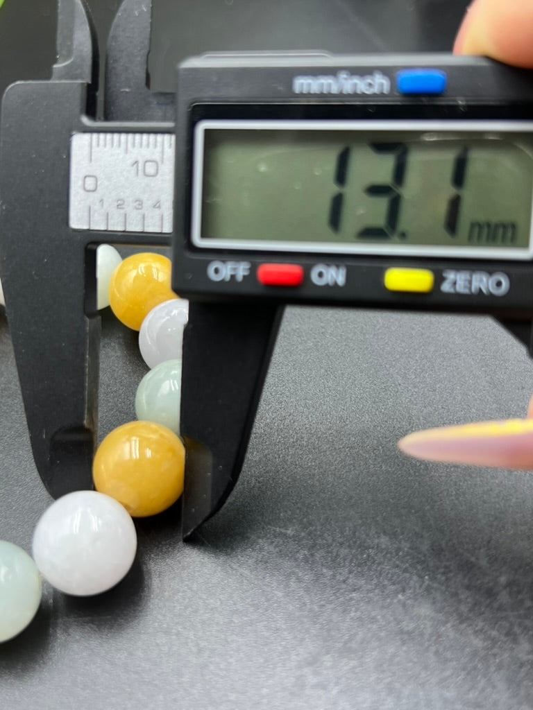 緬甸天然翡翠多彩手串