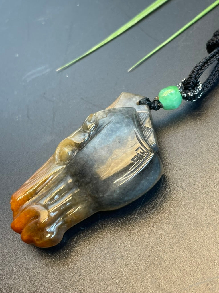 天然緬甸翡翠馬到成功吊墜