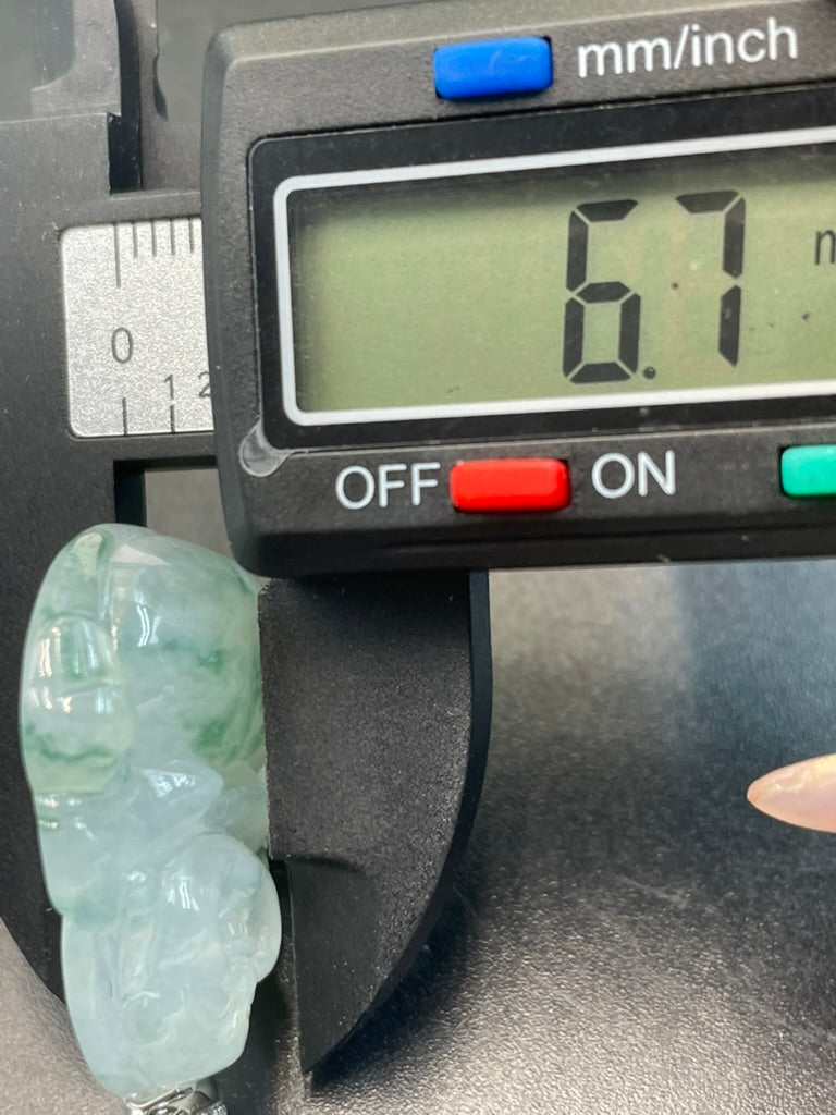 緬甸天然翡翠綠飄花彌勒吊墜