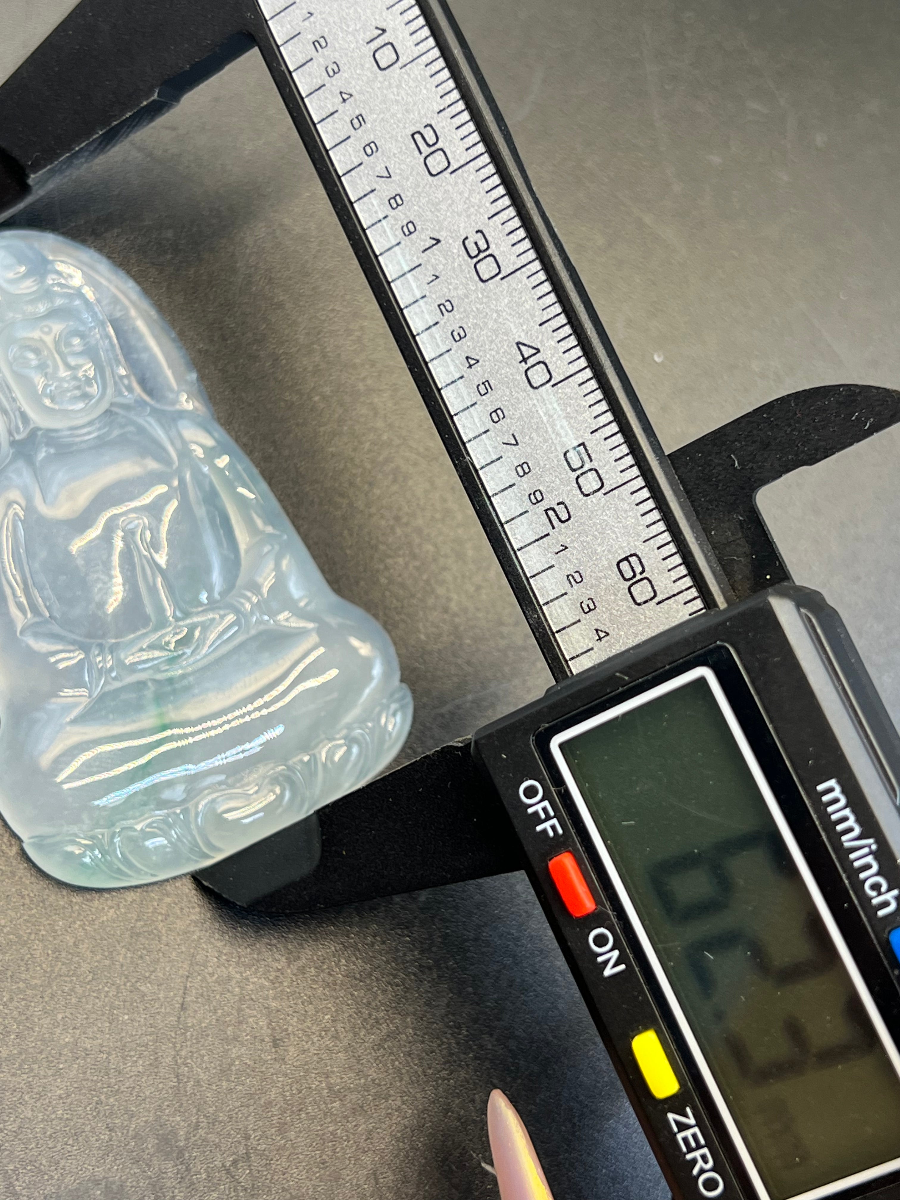 緬甸天然翡翠冰種觀音吊墜