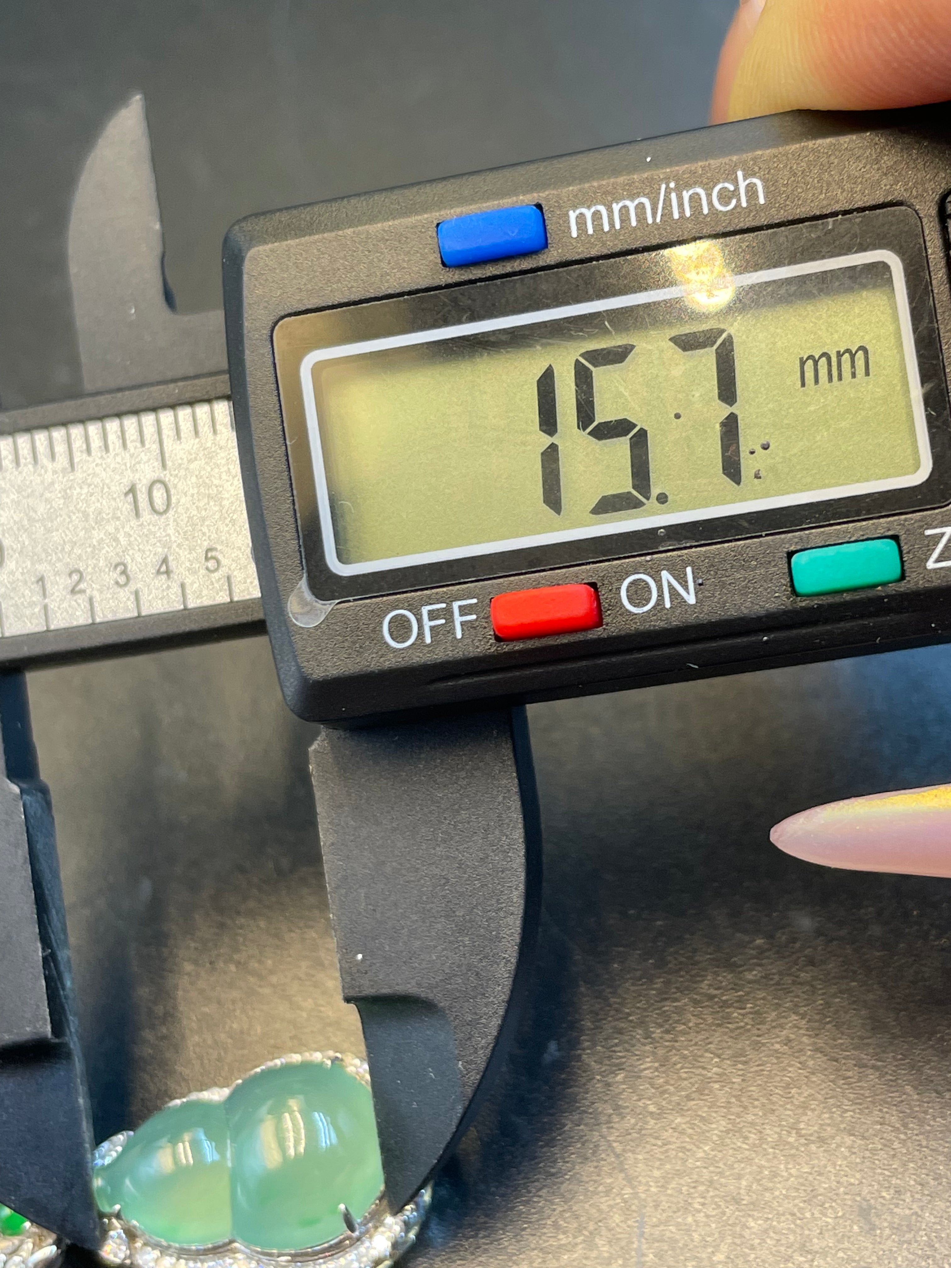 天然翡翠冰晴綠福祿吊墜