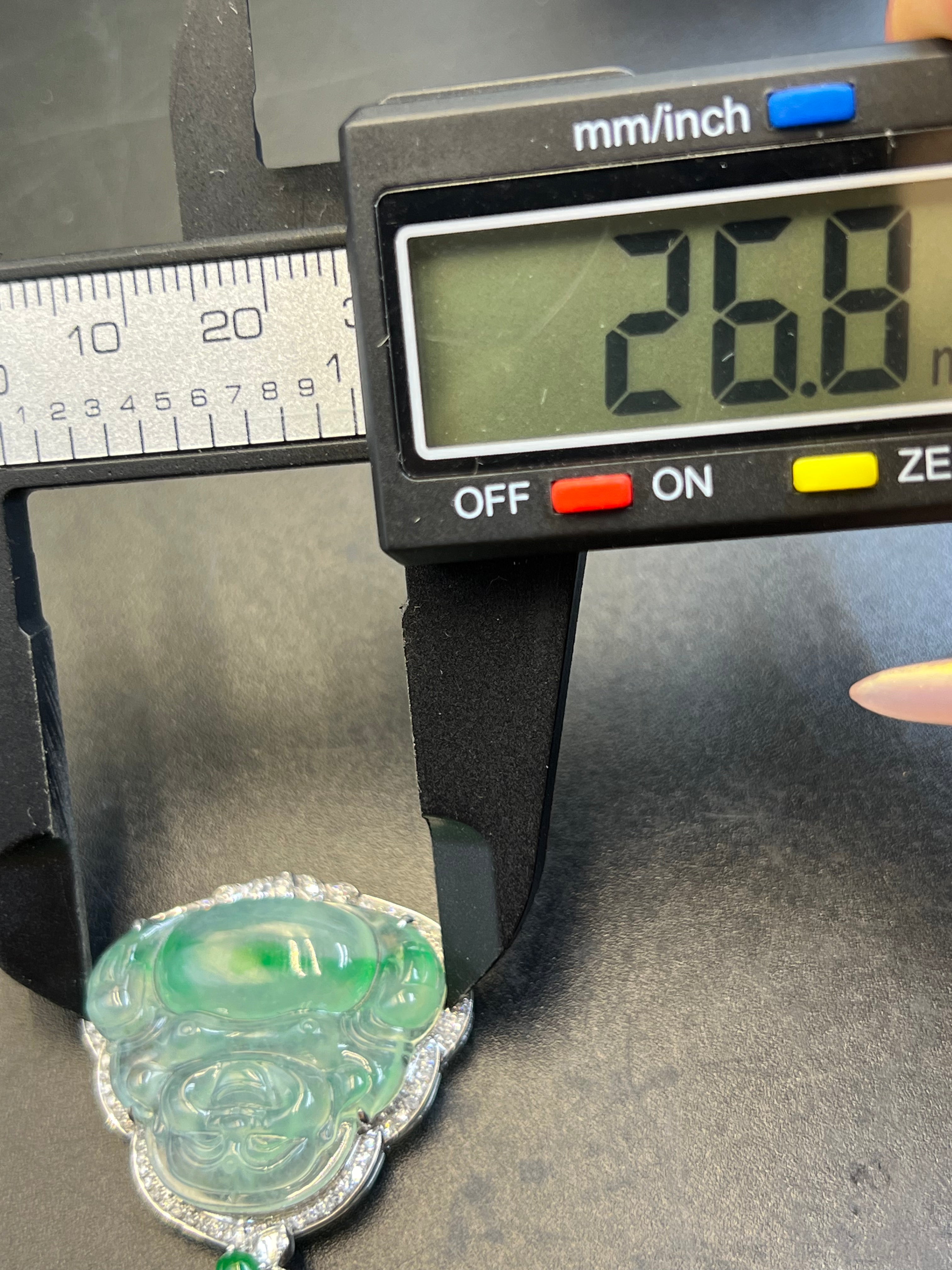 緬甸天然翡翠冰種彌勒吊墜