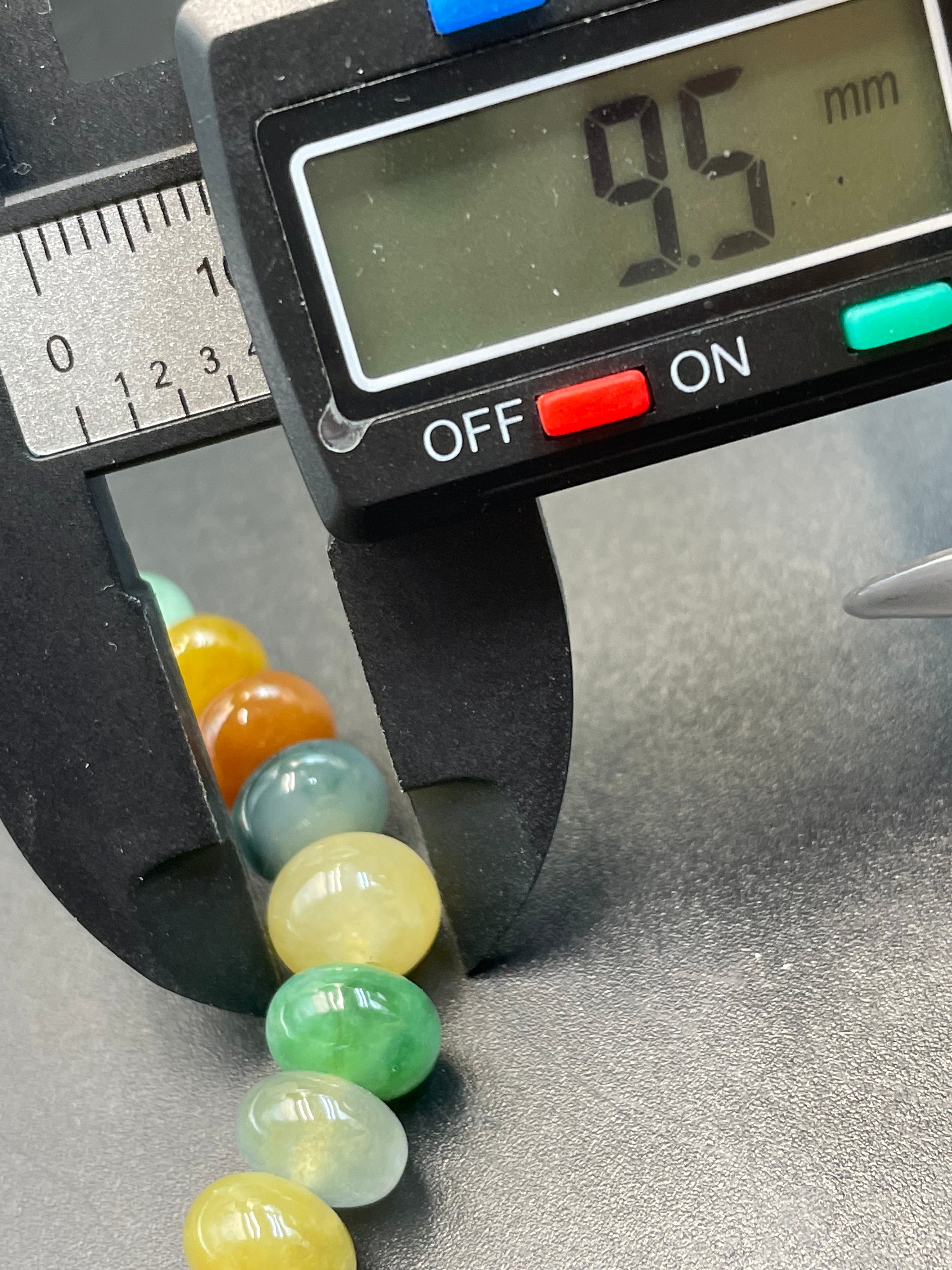 緬甸天然翡翠鼓珠多彩手串多宝手链