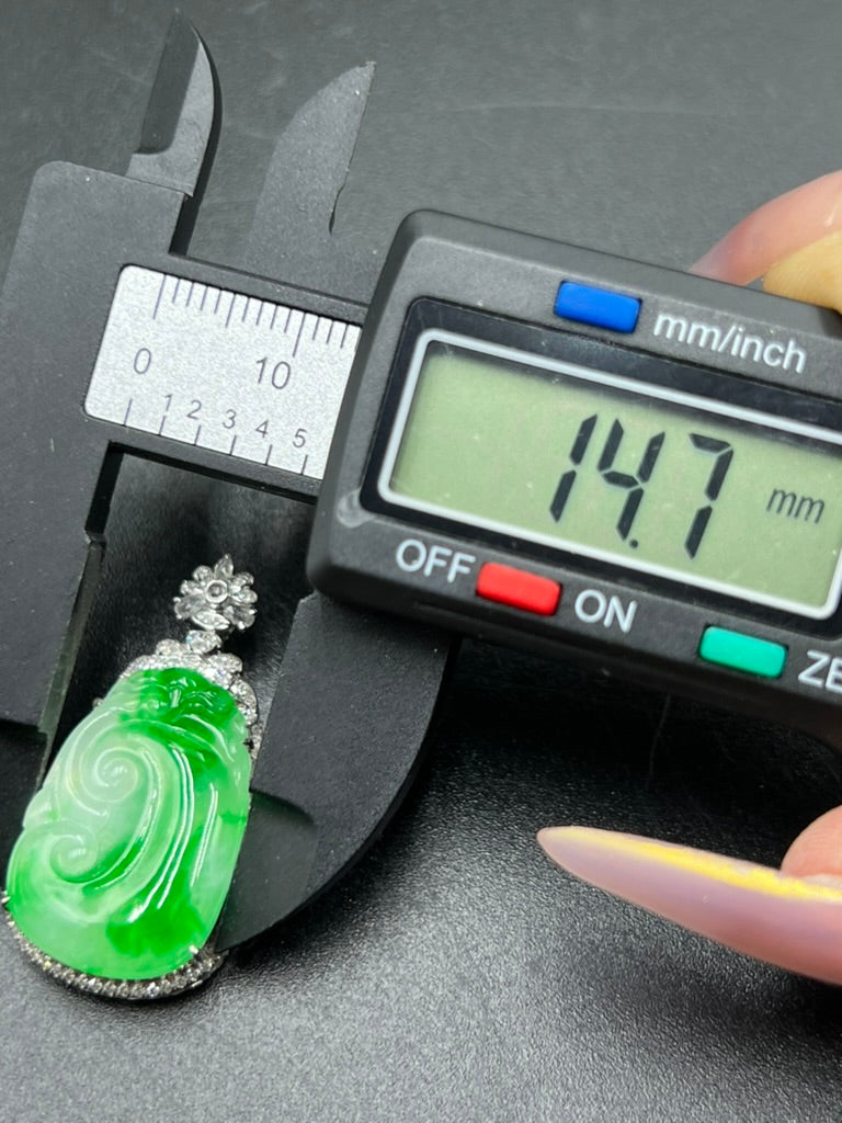 緬甸天然翡翠如意吊墜