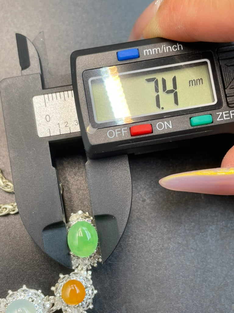 緬甸天然翡翠冰俏色蛋面吊墜項鍊