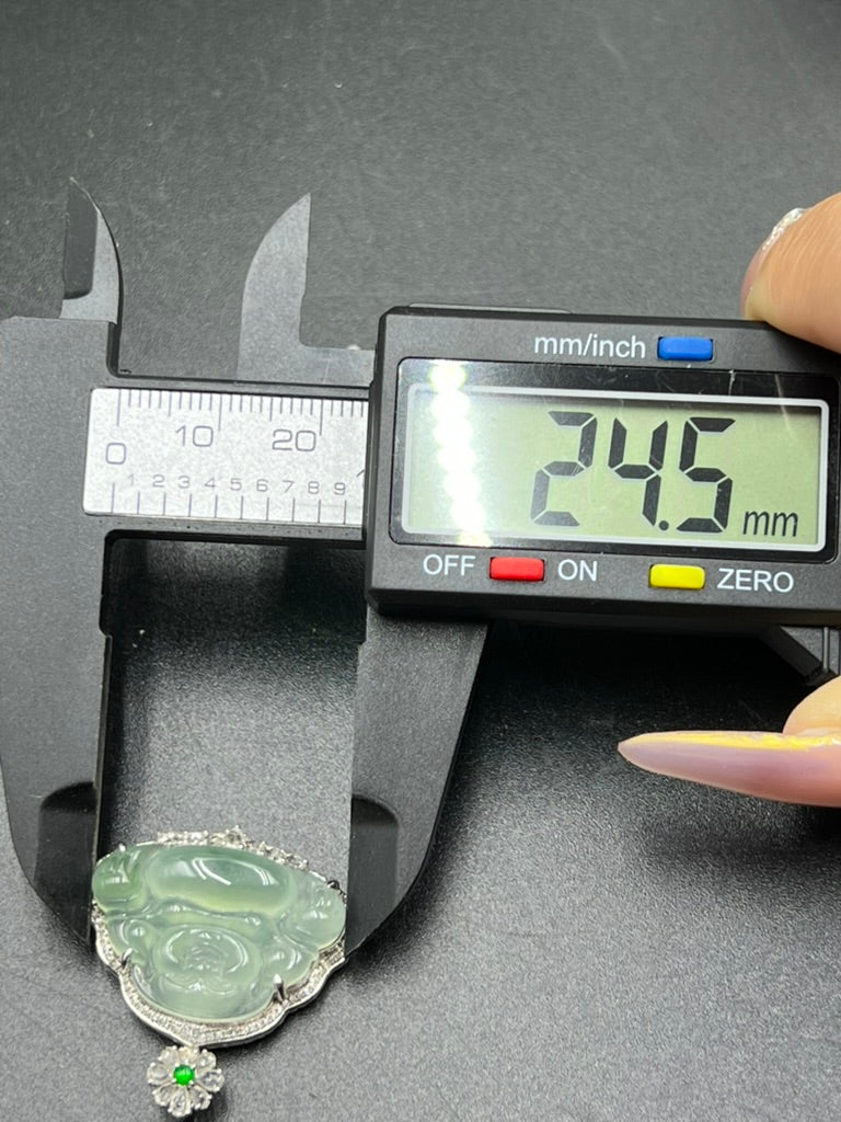緬甸天然翡翠冰種彌勒佛公吊墜