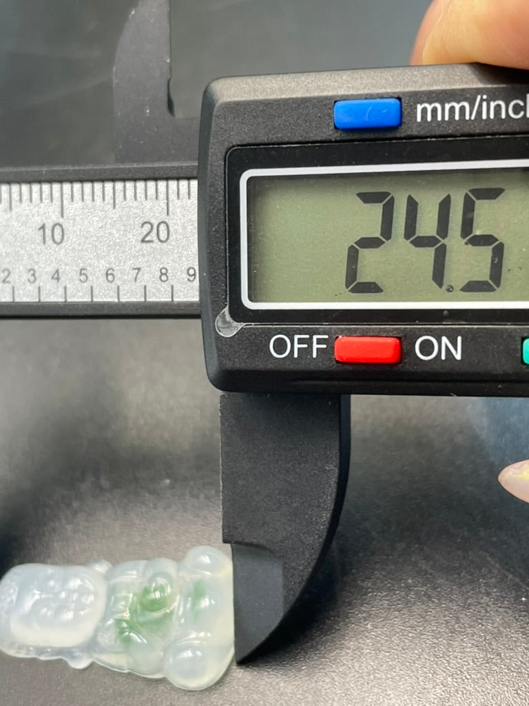 緬甸天然翡翠綠飄花寶寶佛吊墜