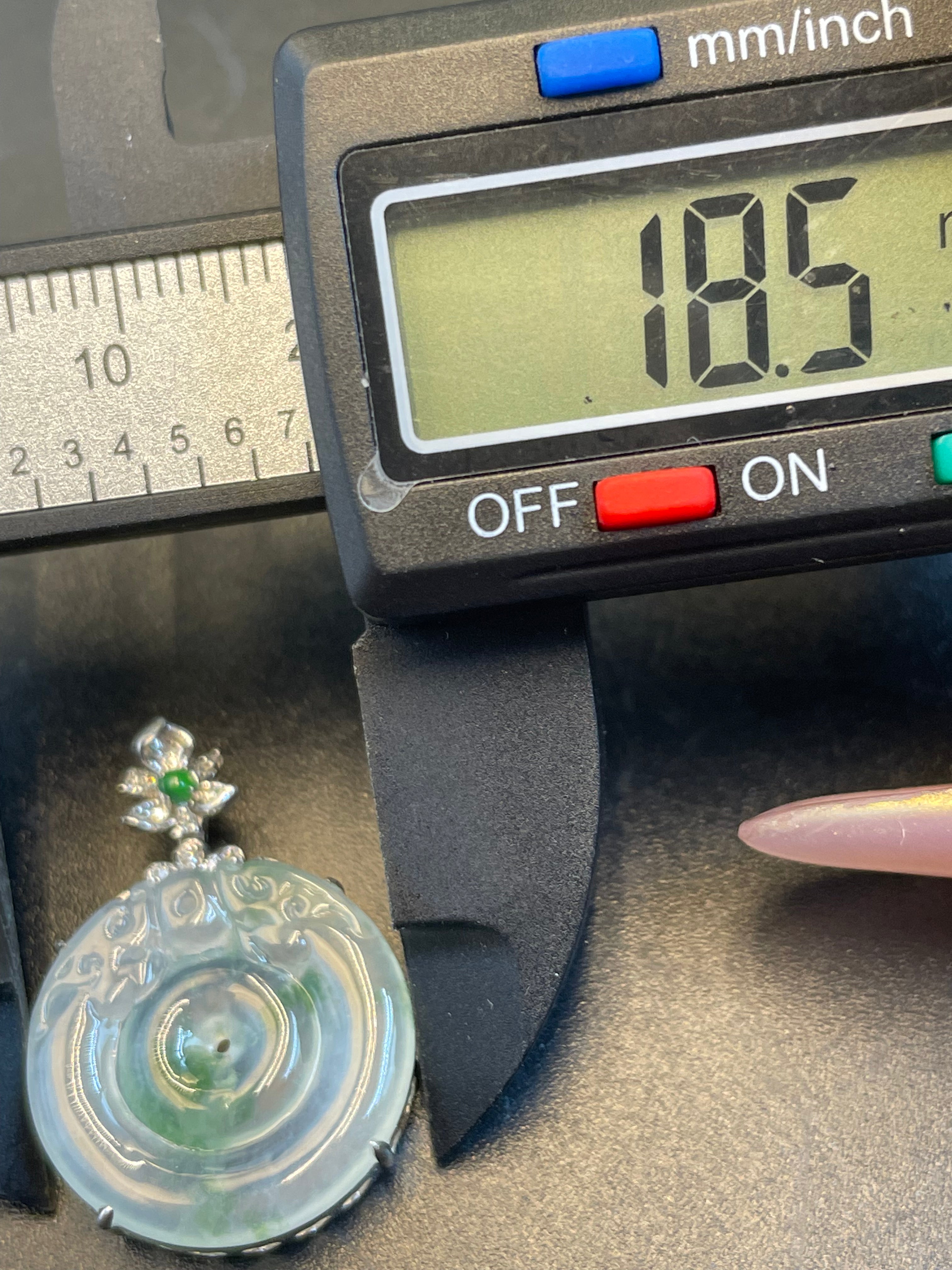 天然翡翠冰種仿古平安扣吊墜