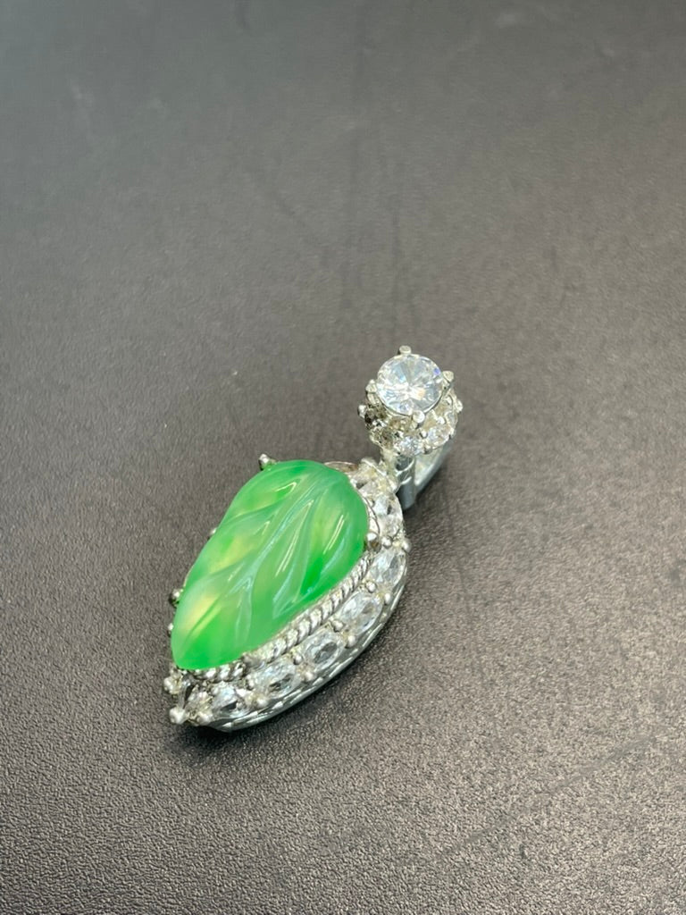 緬甸天然翡翠葉子/金枝玉葉吊墜