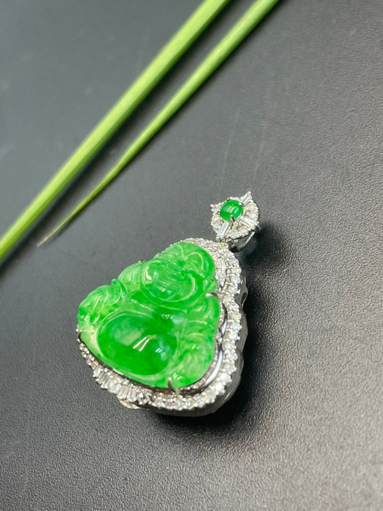 天然緬甸翡翠彌勒吊墜