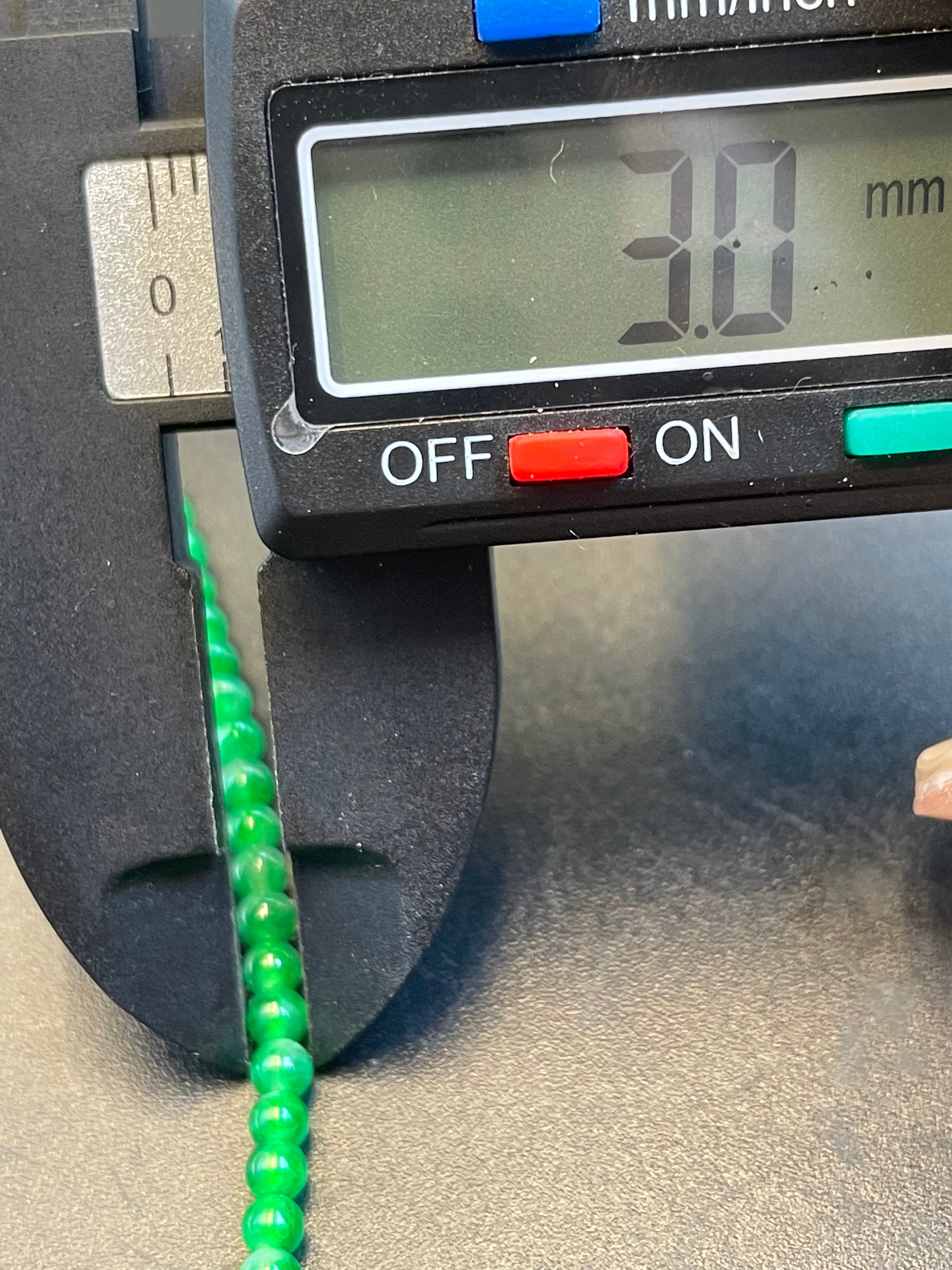 緬甸天然翡翠陽綠小米珠項鍊