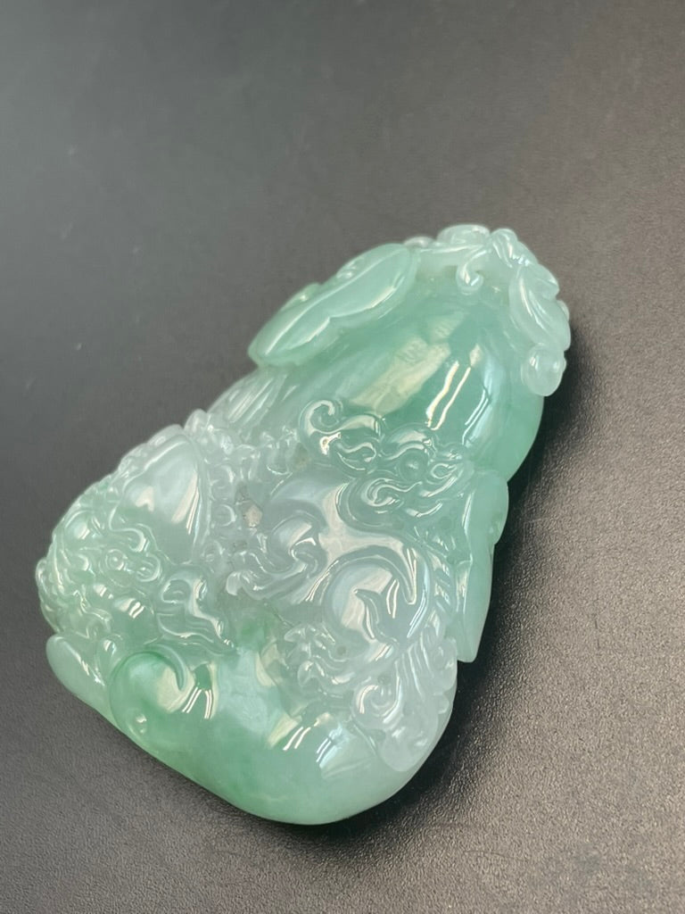 緬甸天然翡翠招財神獸吊墜