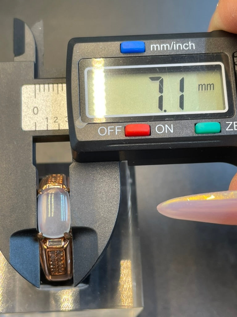 緬甸天然翡翠冰紫蛋面戒指