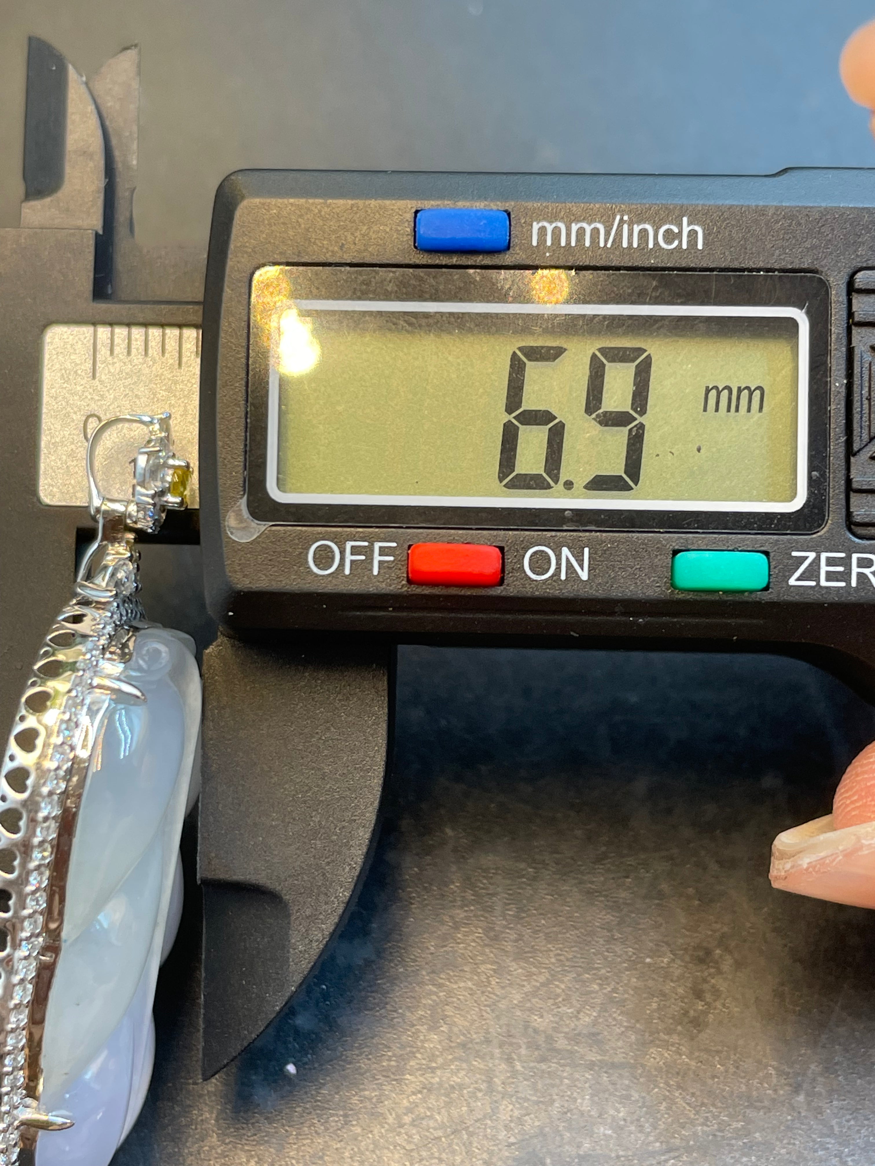 緬甸天然翡翠冰飄紫花葉子/金枝玉葉吊墜