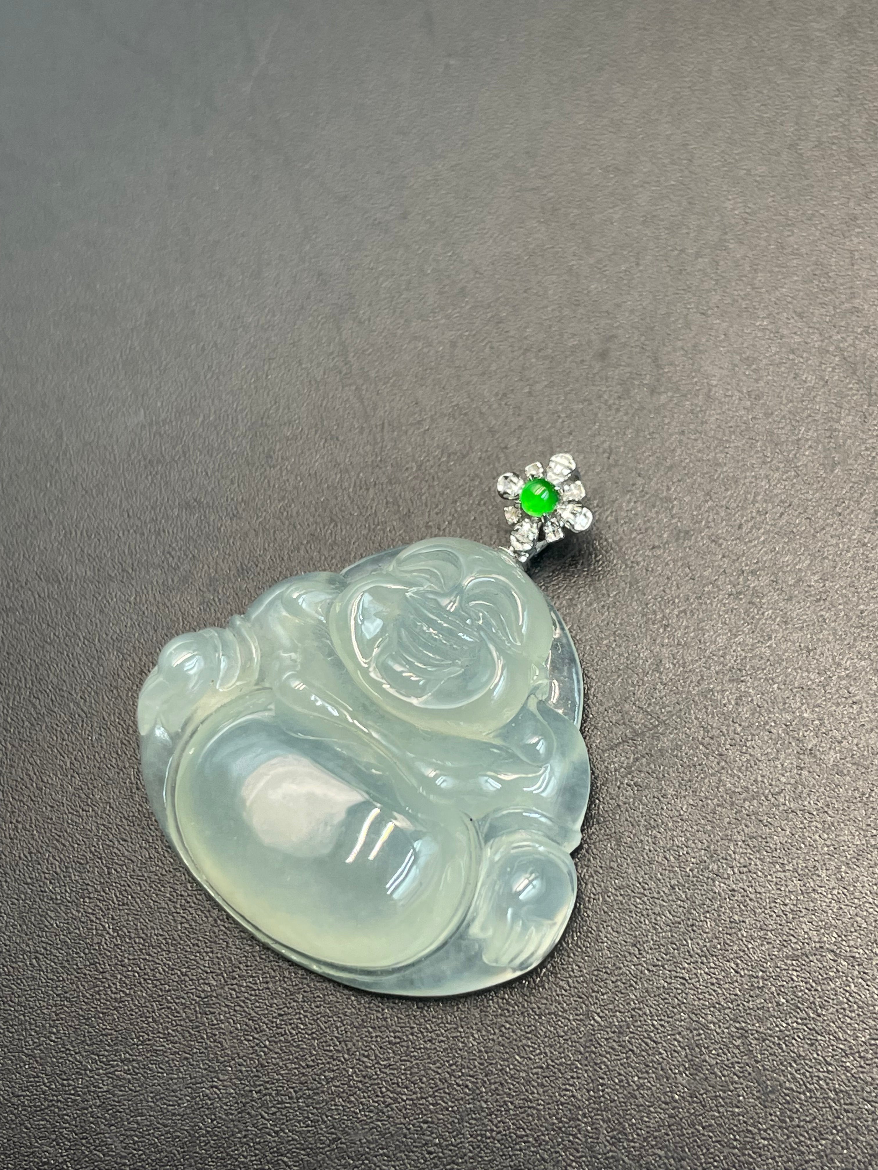 緬甸天然翡翠彌勒吊墜