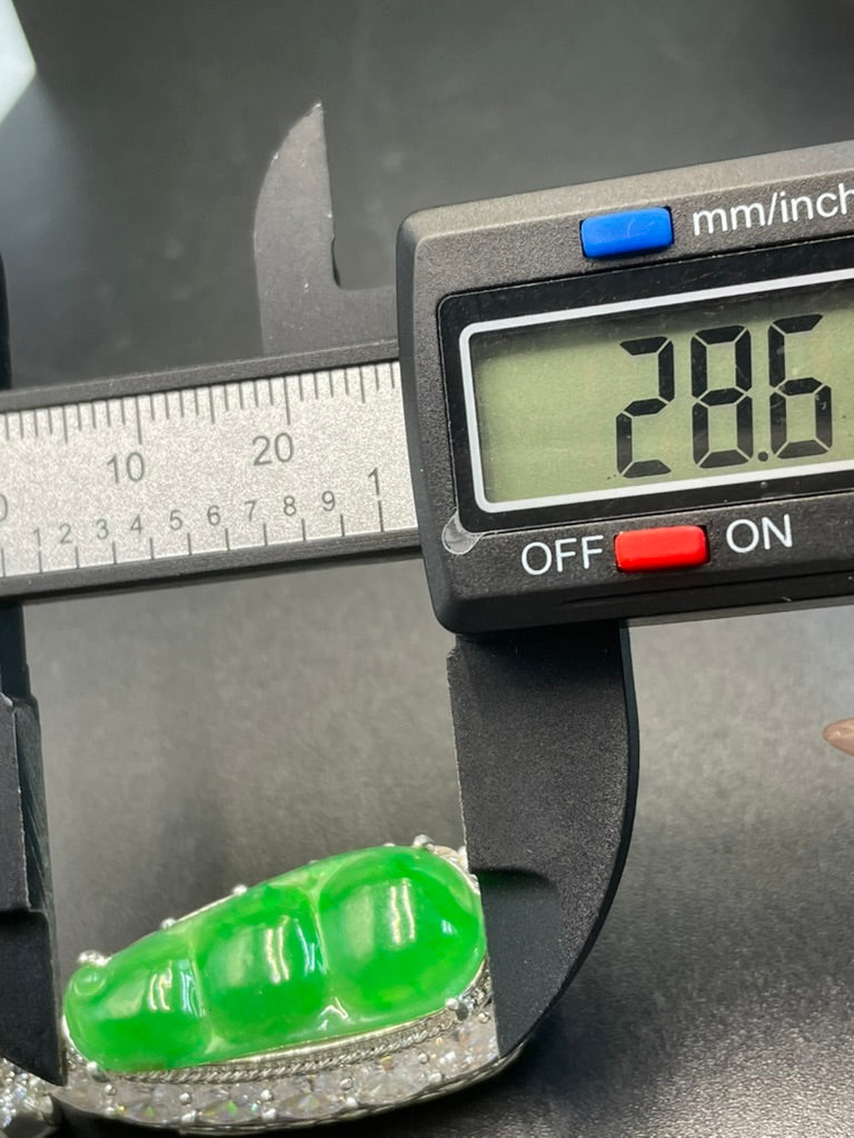 緬甸天然翡翠滿綠陽綠福豆/三元及第吊墜