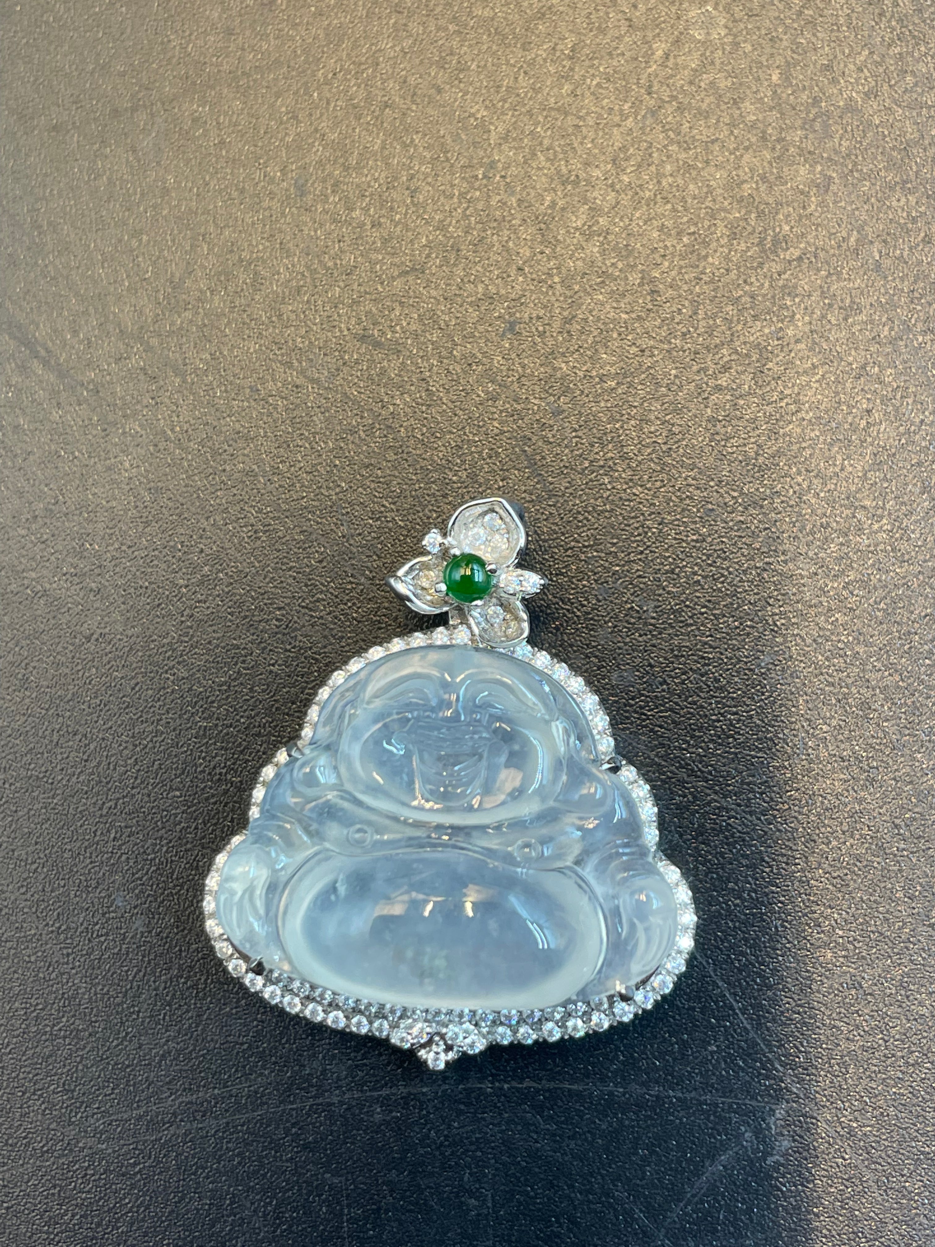 緬甸天然翡翠冰種彌勒吊墜