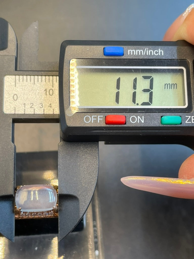 緬甸天然翡翠冰紫蛋面戒指