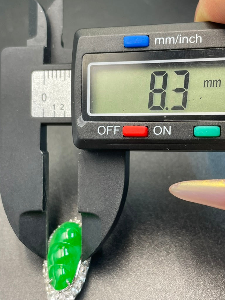 緬甸天然翡翠陽綠福豆/三元及第吊墜