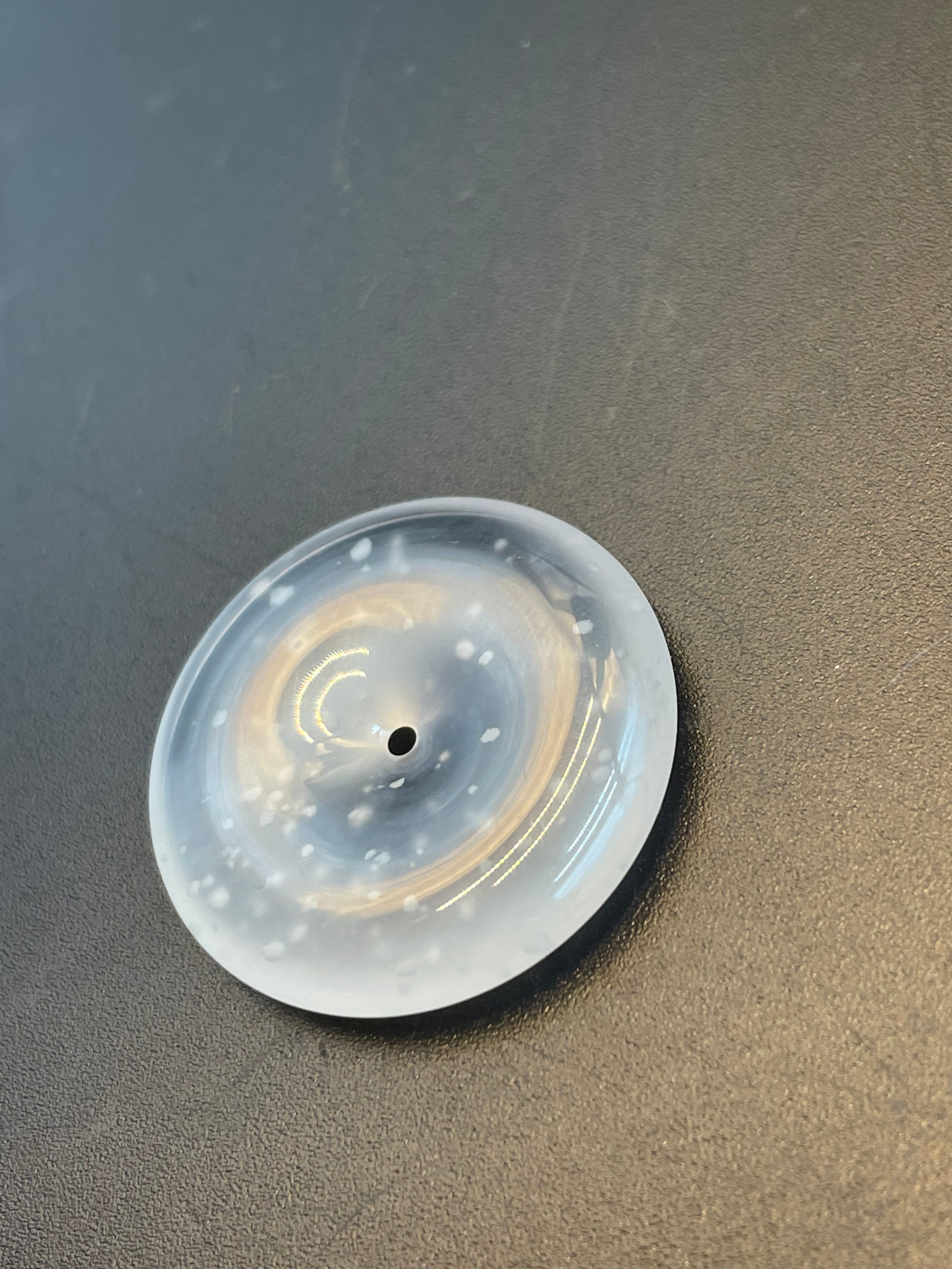 天然翡翠冰種雪花棉平安扣玉珮吊墜