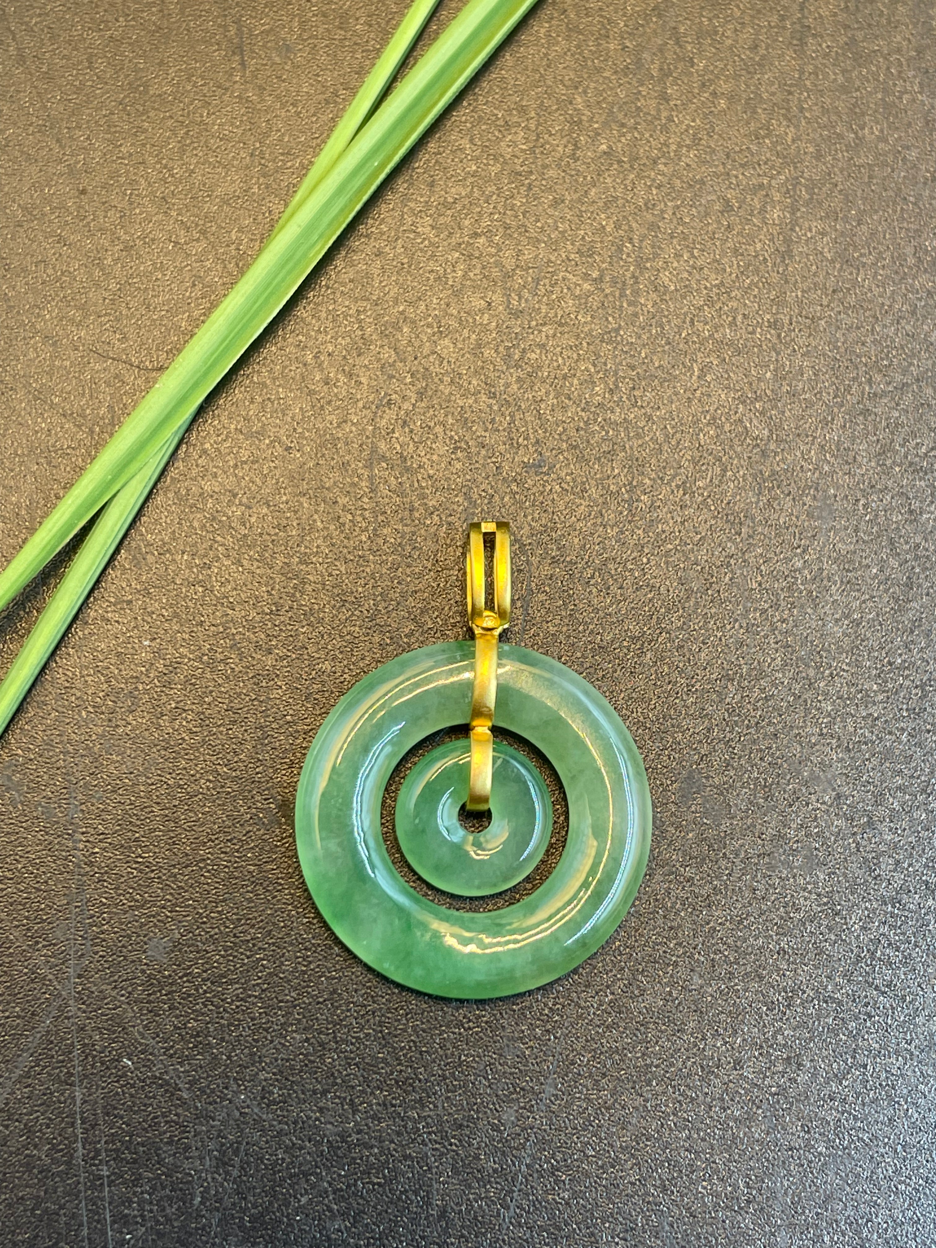 緬甸天然翡翠子母平安扣吊墜