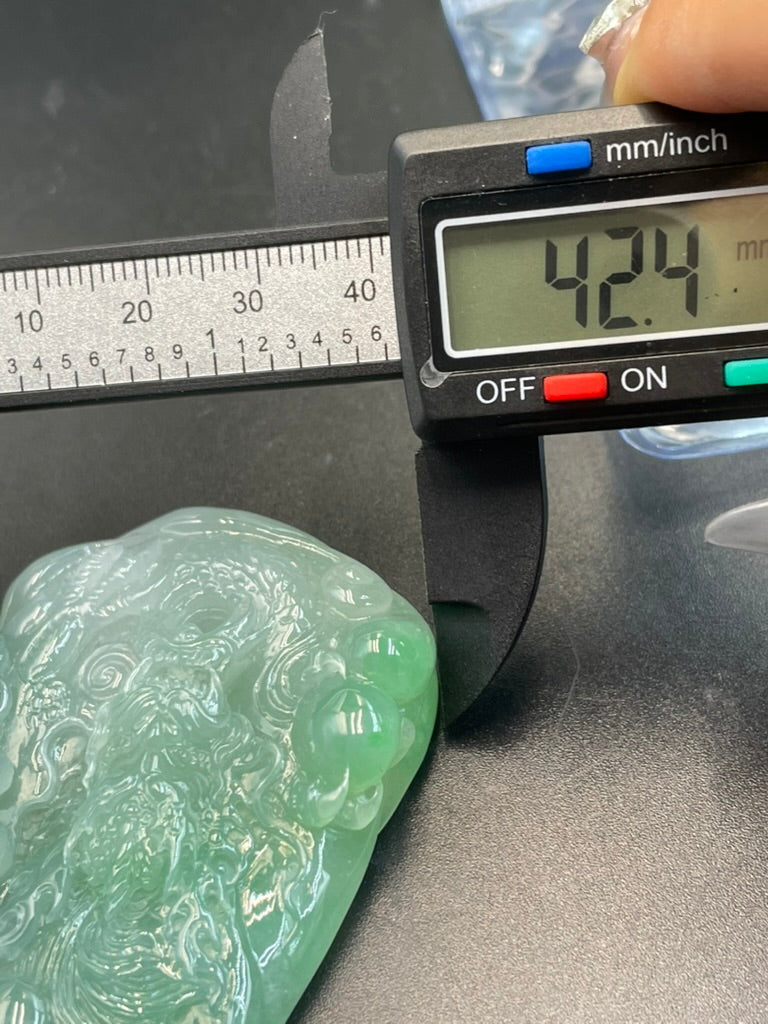 緬甸天然翡翠龍紋吊墜
