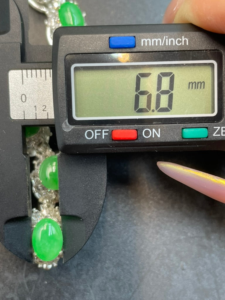 緬甸天然翡翠陽綠蛋面吊墜項鍊