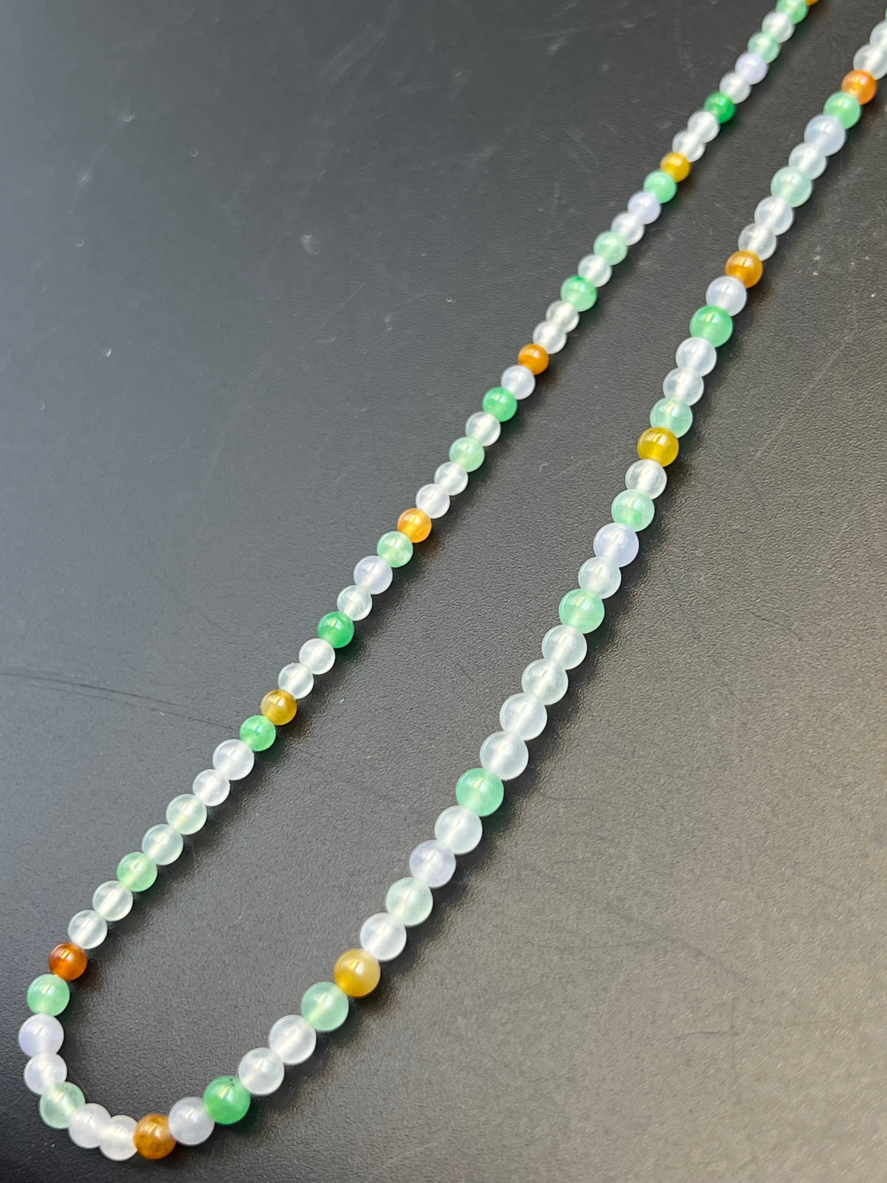 緬甸天然翡翠多彩珠鏈