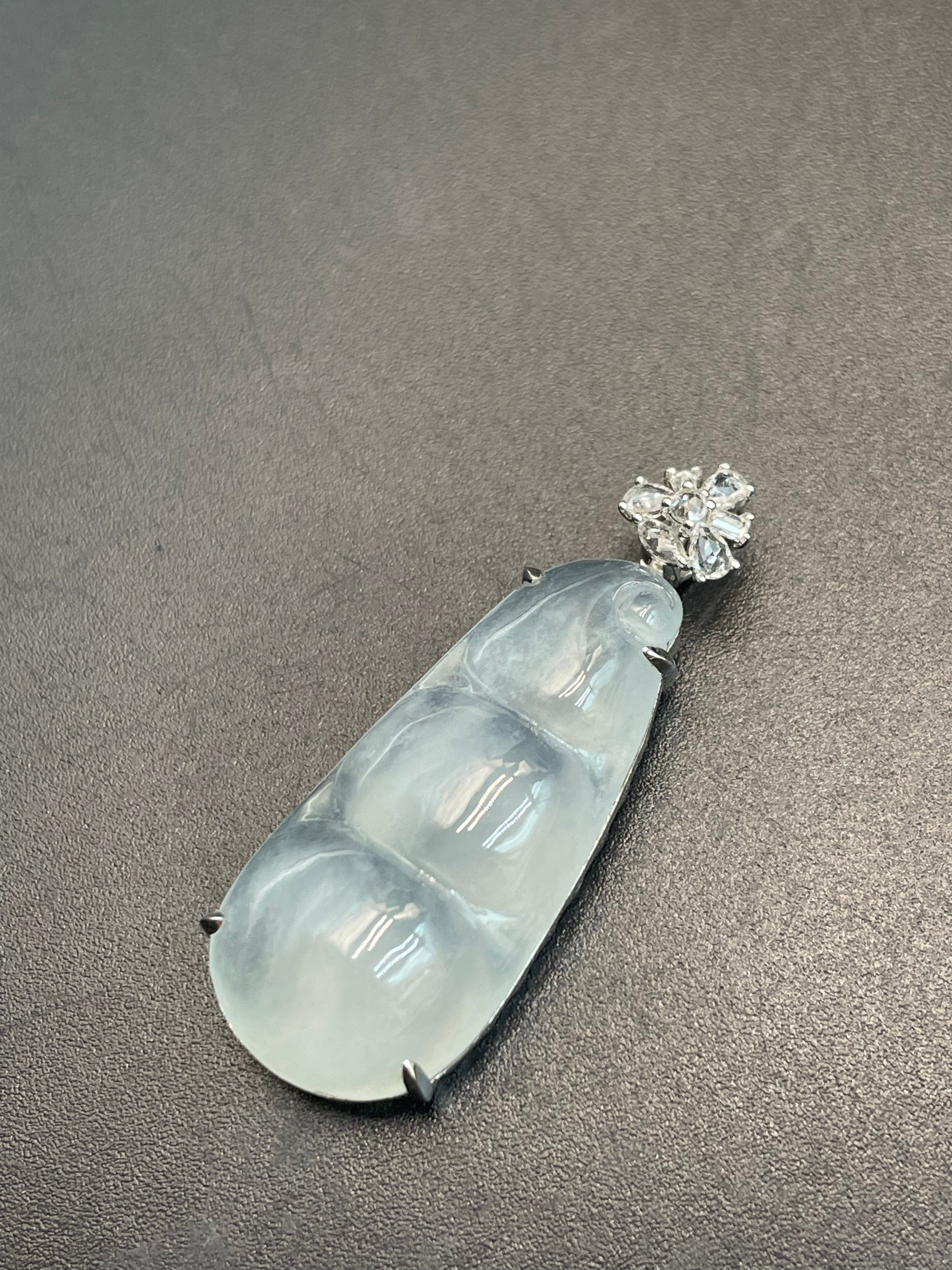 緬甸天然翡翠福豆/三元及第吊墜