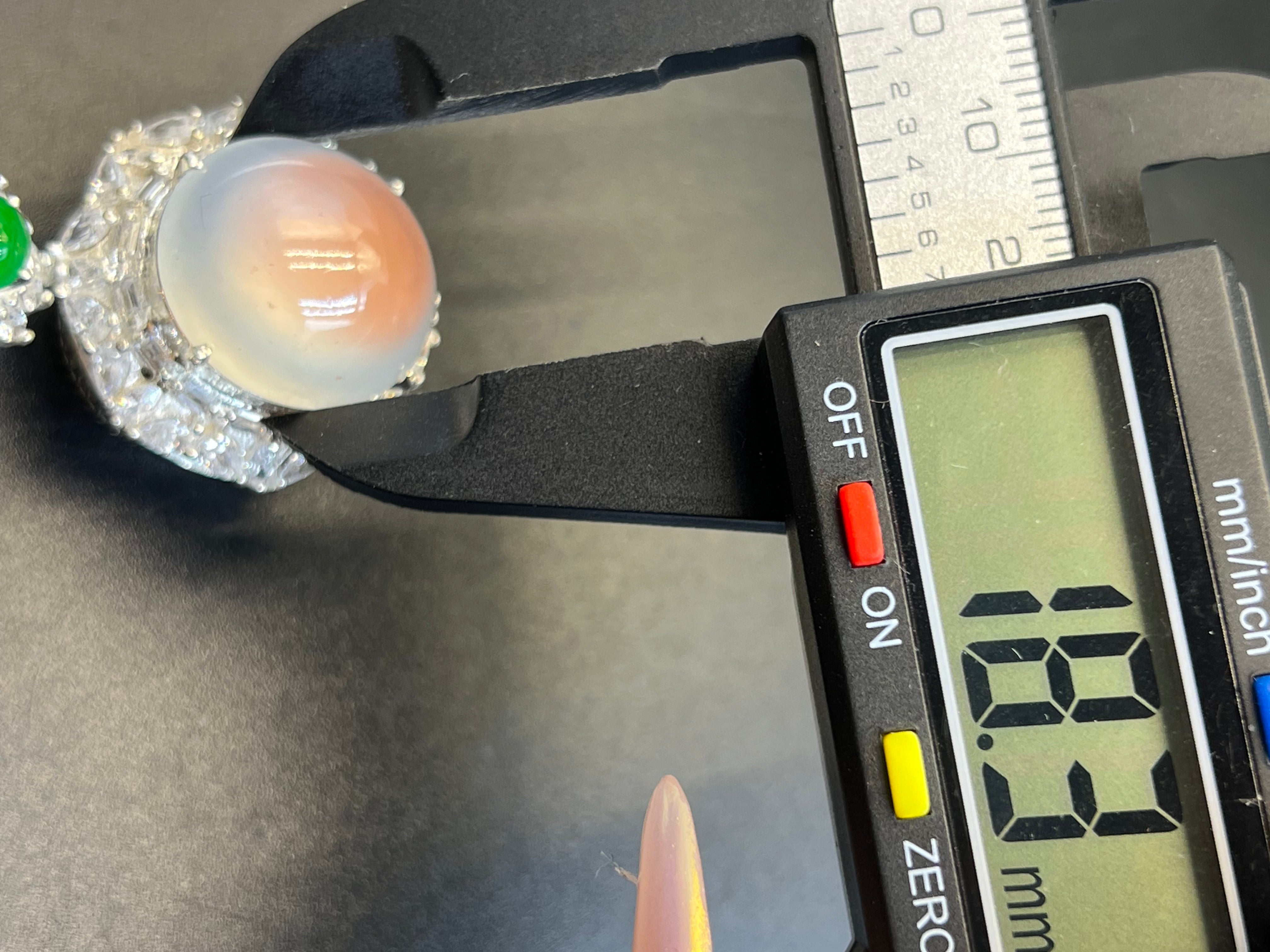 緬甸天然翡翠冰種蛋面首飾吊墜戒指