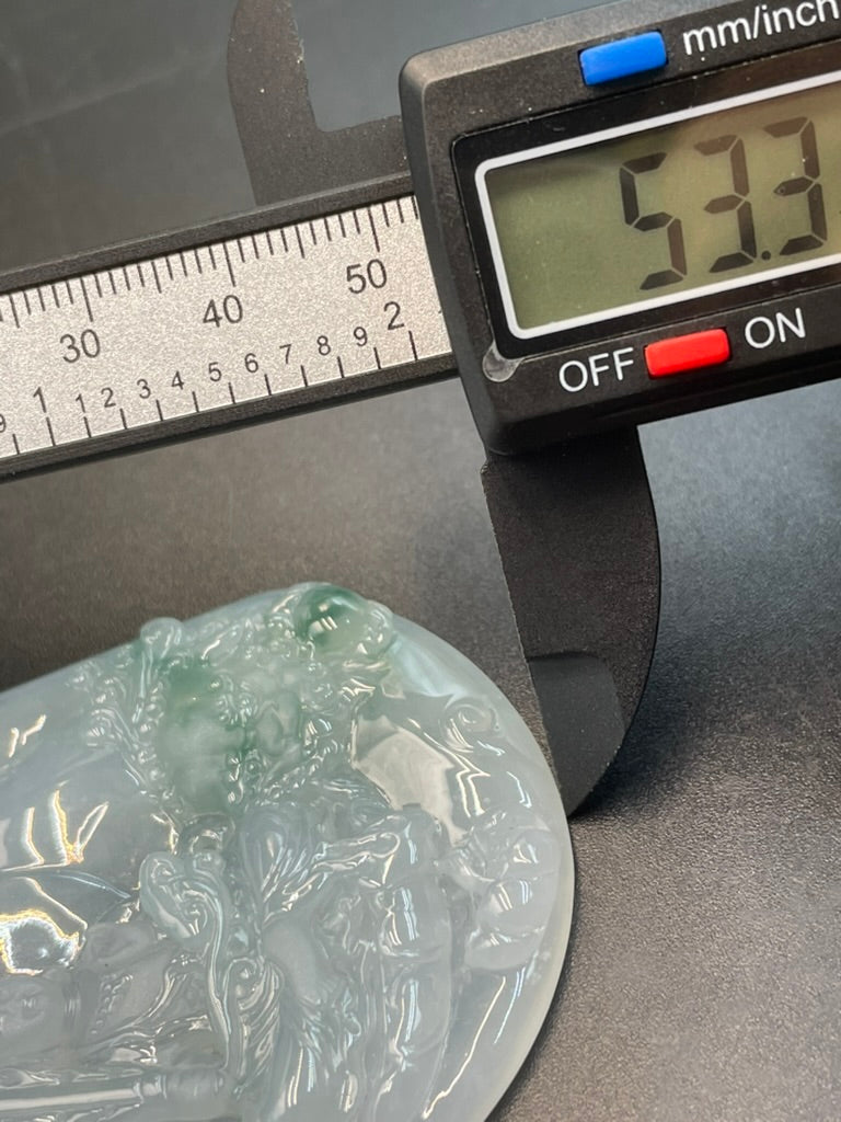緬甸天然翡翠文殊菩薩吊墜