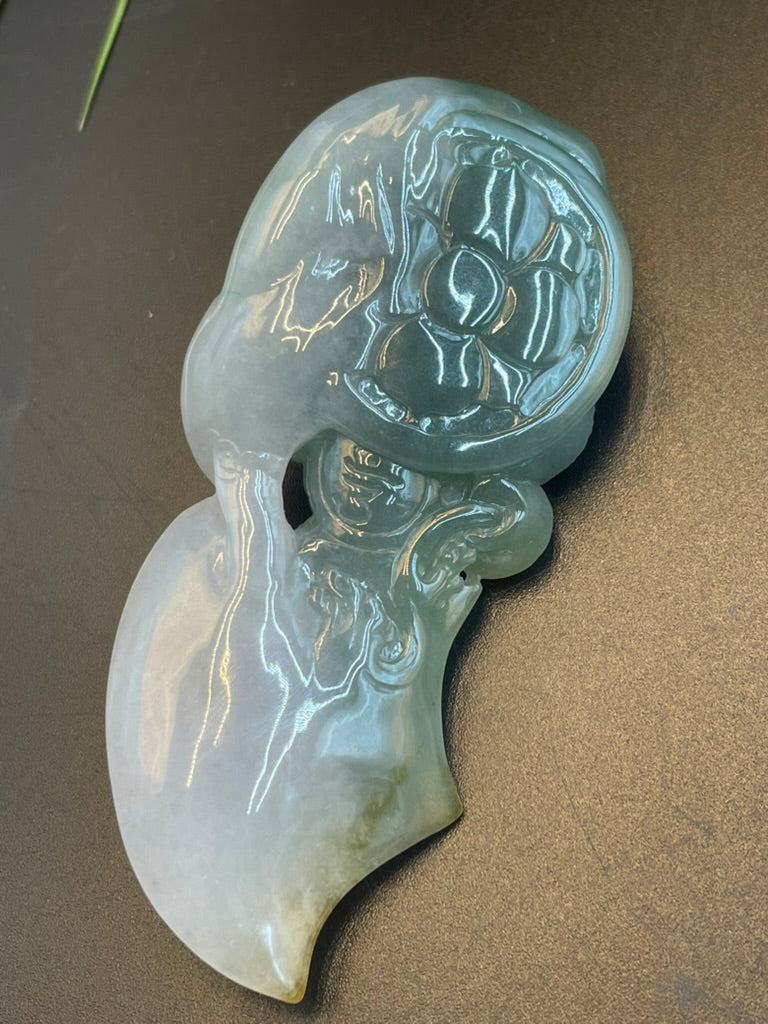 天然緬甸翡翠降魔護道吊墜