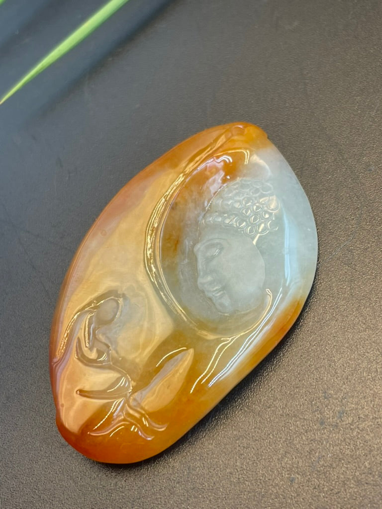 緬甸天然翡翠悟道吊墜